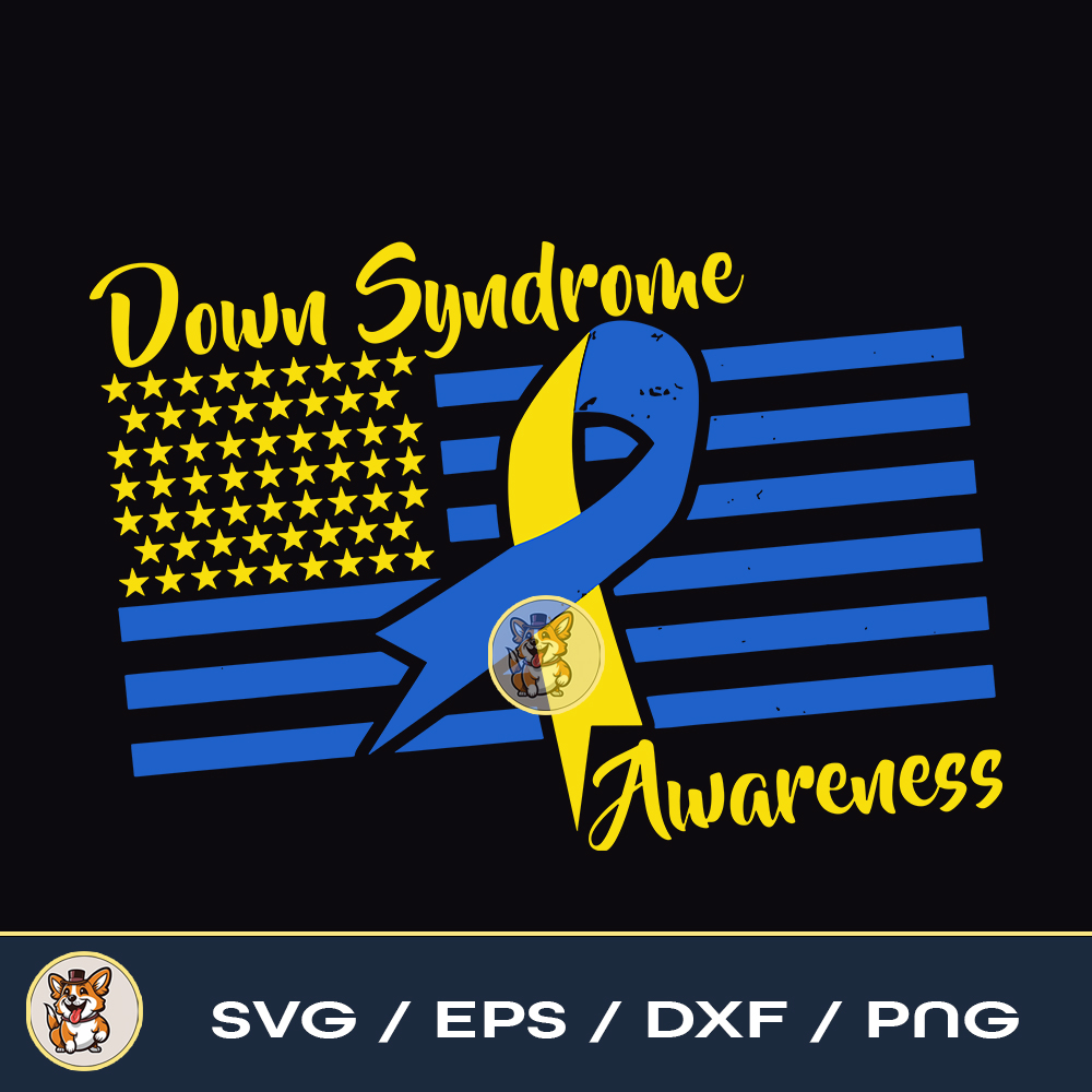 Down Syndrome American Flag File Download PNG SVG EPS DXF Inspire Uplift