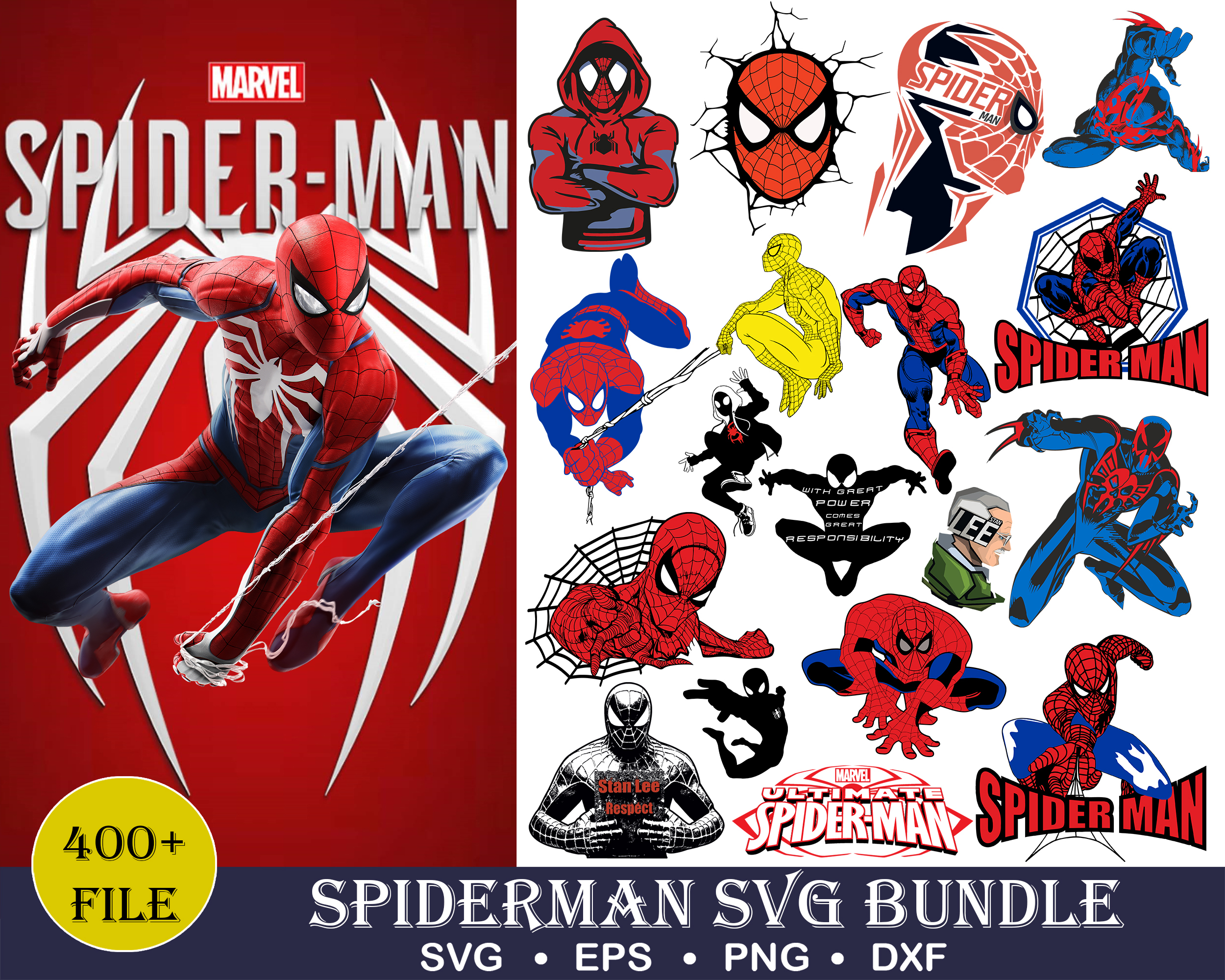 400 Spiderman Bundle SVG ,Spiderman PNG, Digital downloads, - Inspire Uplift