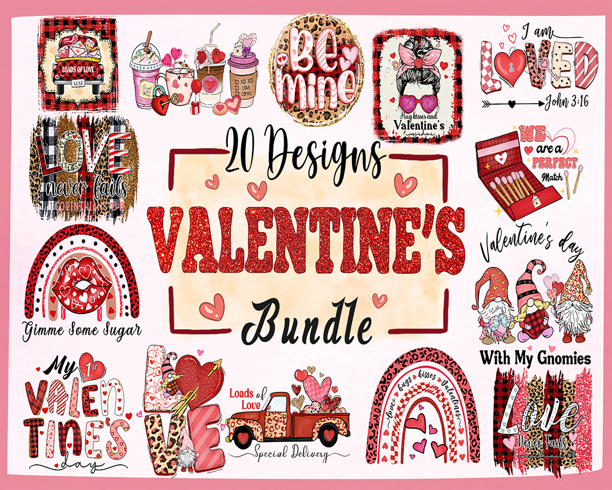 Valentine png bundle sublimation Design,leopard heart,loads | Inspire ...