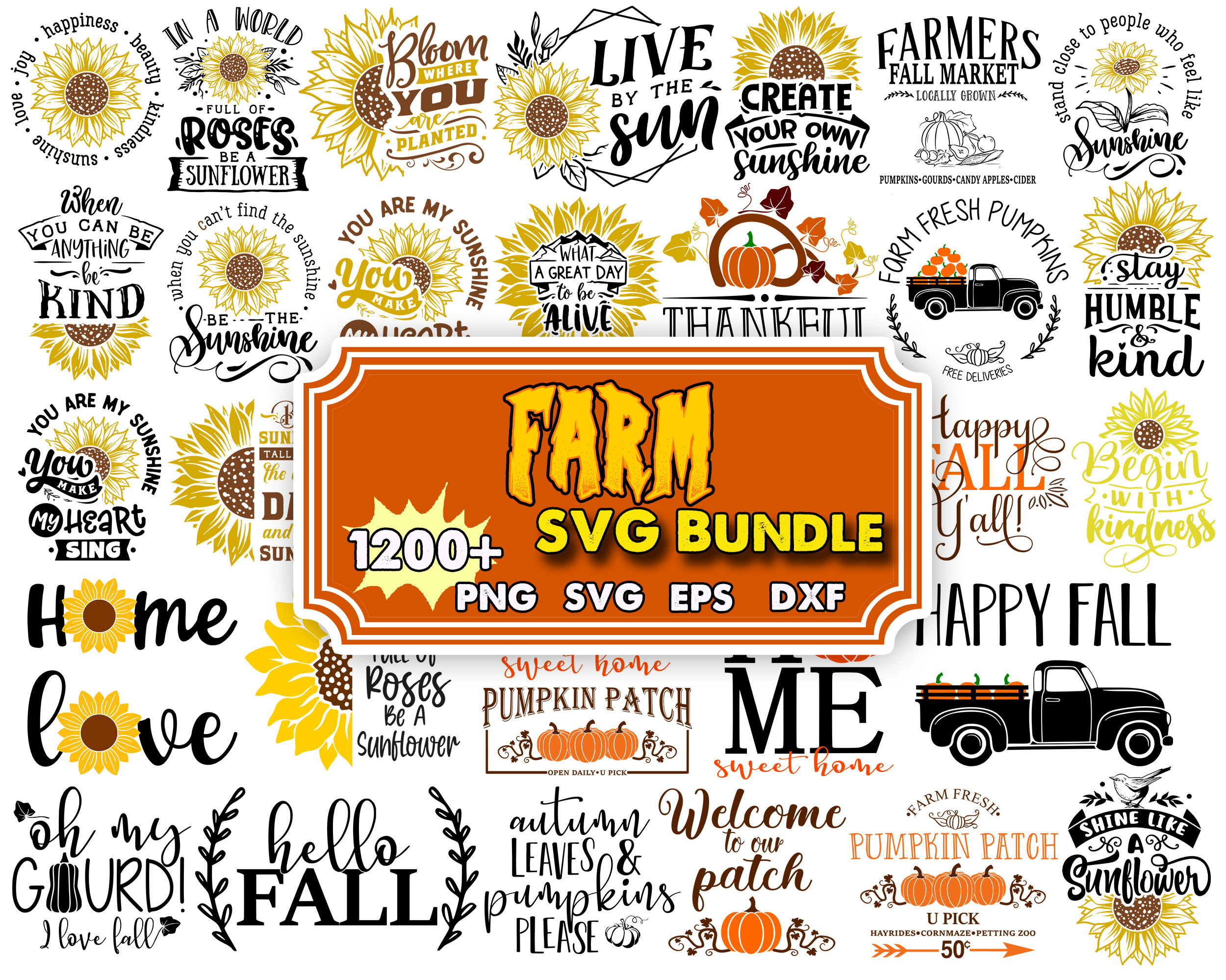 1200 Farm svg bundle, Farmhouse Sign svg, country svg, farm | Inspire ...