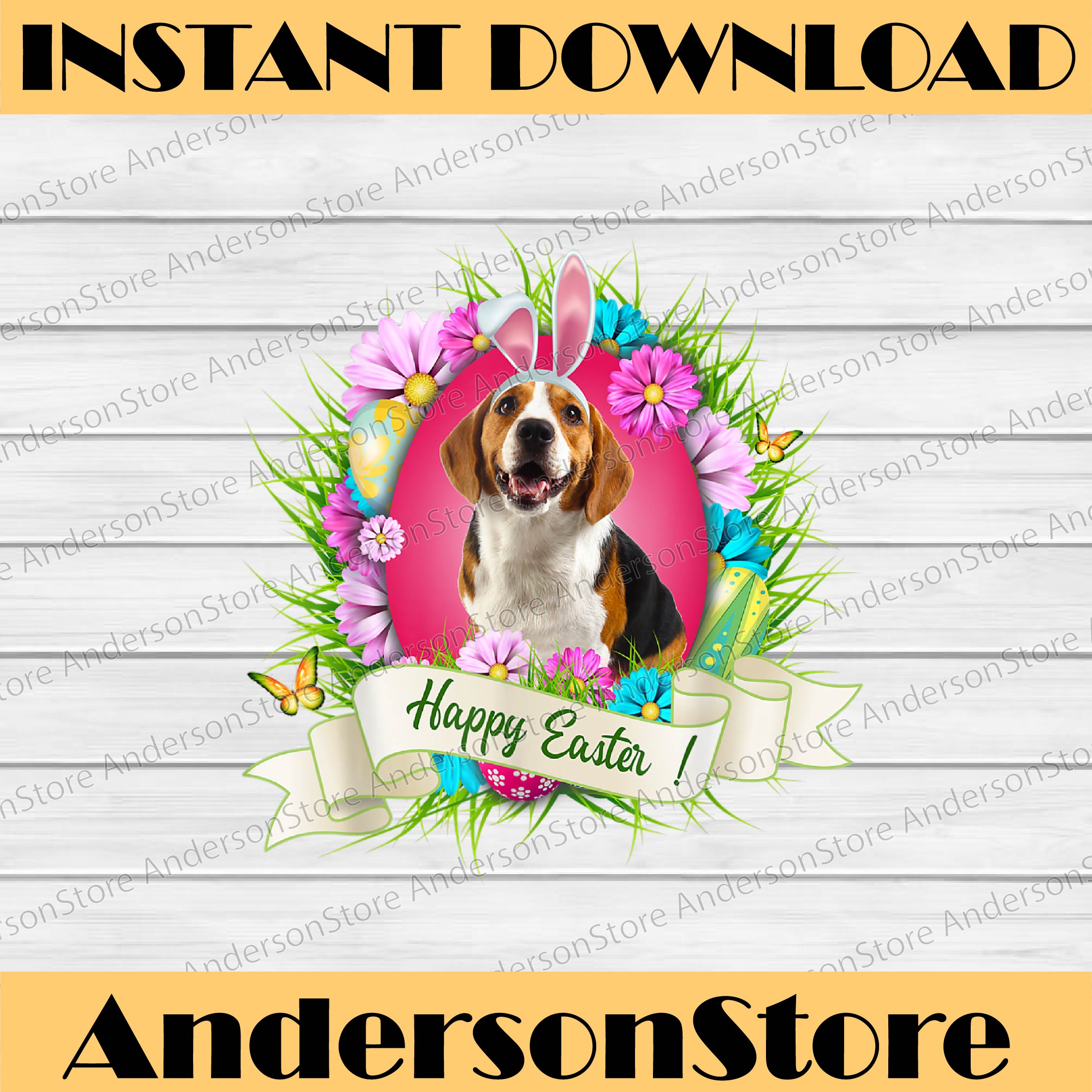 Happy Easter Beagle Wearing Bunny Ear Eggs Cool Easter Day P Inspire