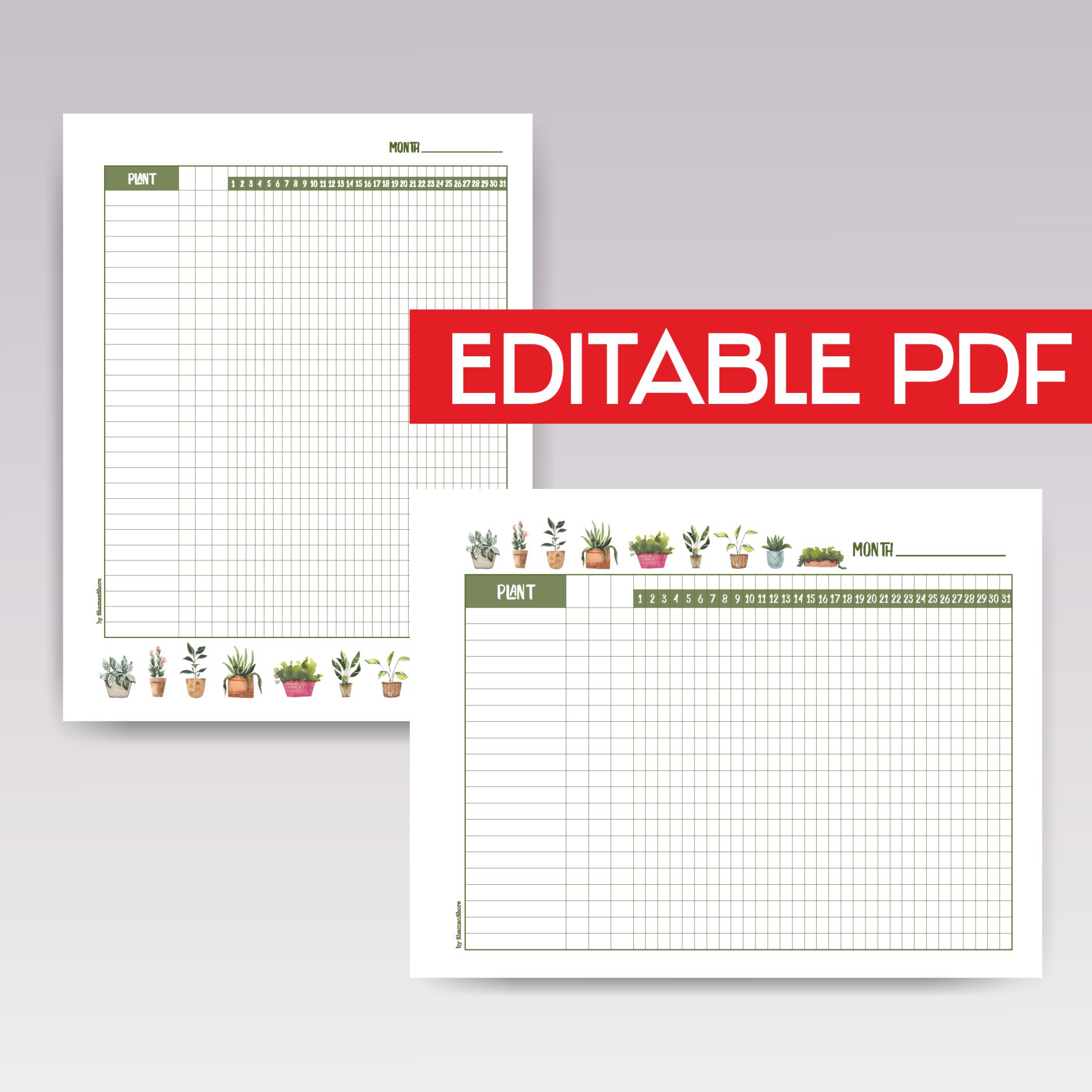 Fillable Plant Watering Schedule Template PDF Editable Form Inspire