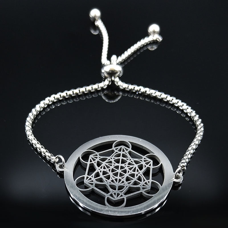 Metatron Cube Stainless Steel Bracelet. Sacred Geometry Jewe Inspire