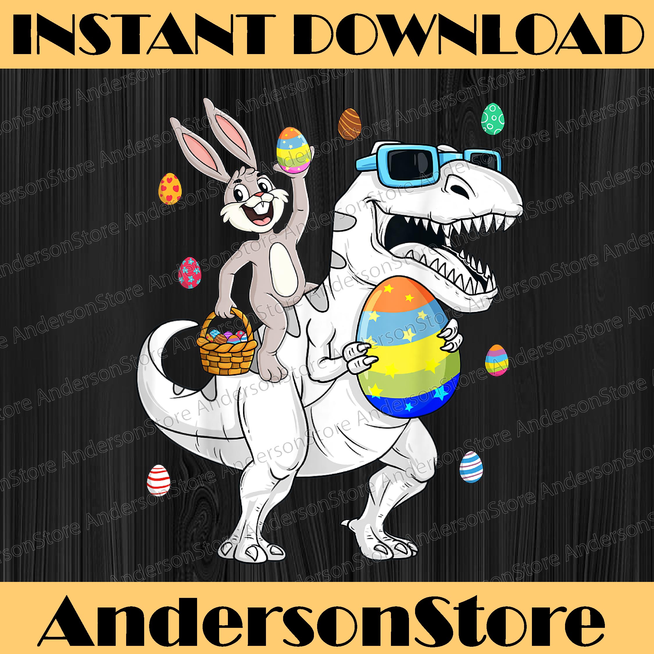 Easter Bunny Riding T Rex Dinosaur Funny Eggs Easter Day Png | Inspire ...