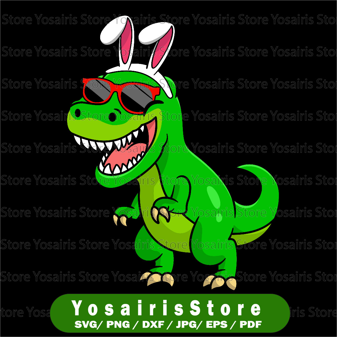 Easter svg png, Dinosaur Eggs svg, Cat Bunny Riding T-rex sv | Inspire ...