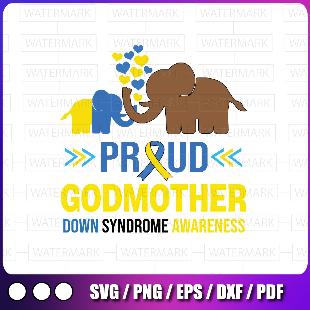 Proud Godmother Down Syndrome Awareness Svg, Blue Yellow Rib | Inspire ...