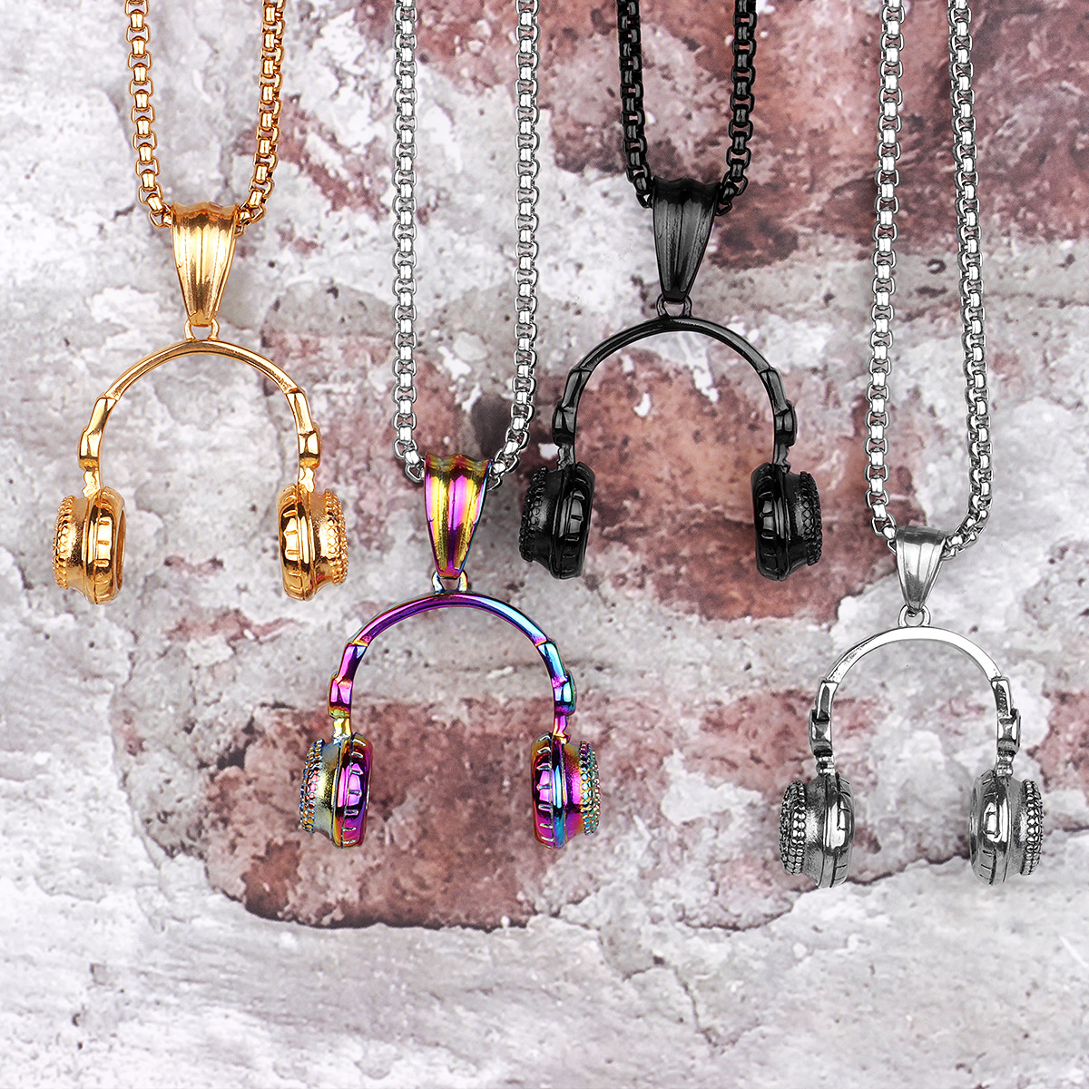 Stainless Steel Headphones Necklace Music Headphone Pendant Inspire