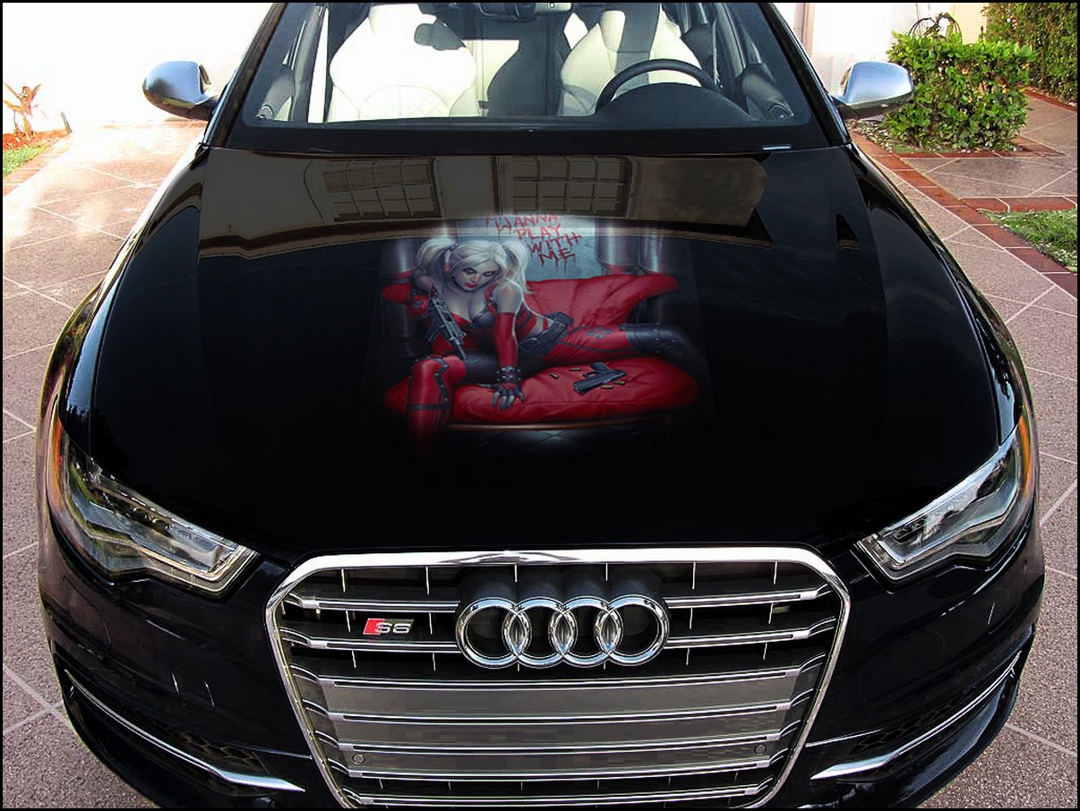 Vinyl Car Hood Wrap Full Color Graphics Decal Harley Quinn S Inspire