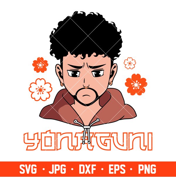 Bad Bunny Yonaguni Layered Svg, Bad Bunny Yonaguni Song Svg, Inspire