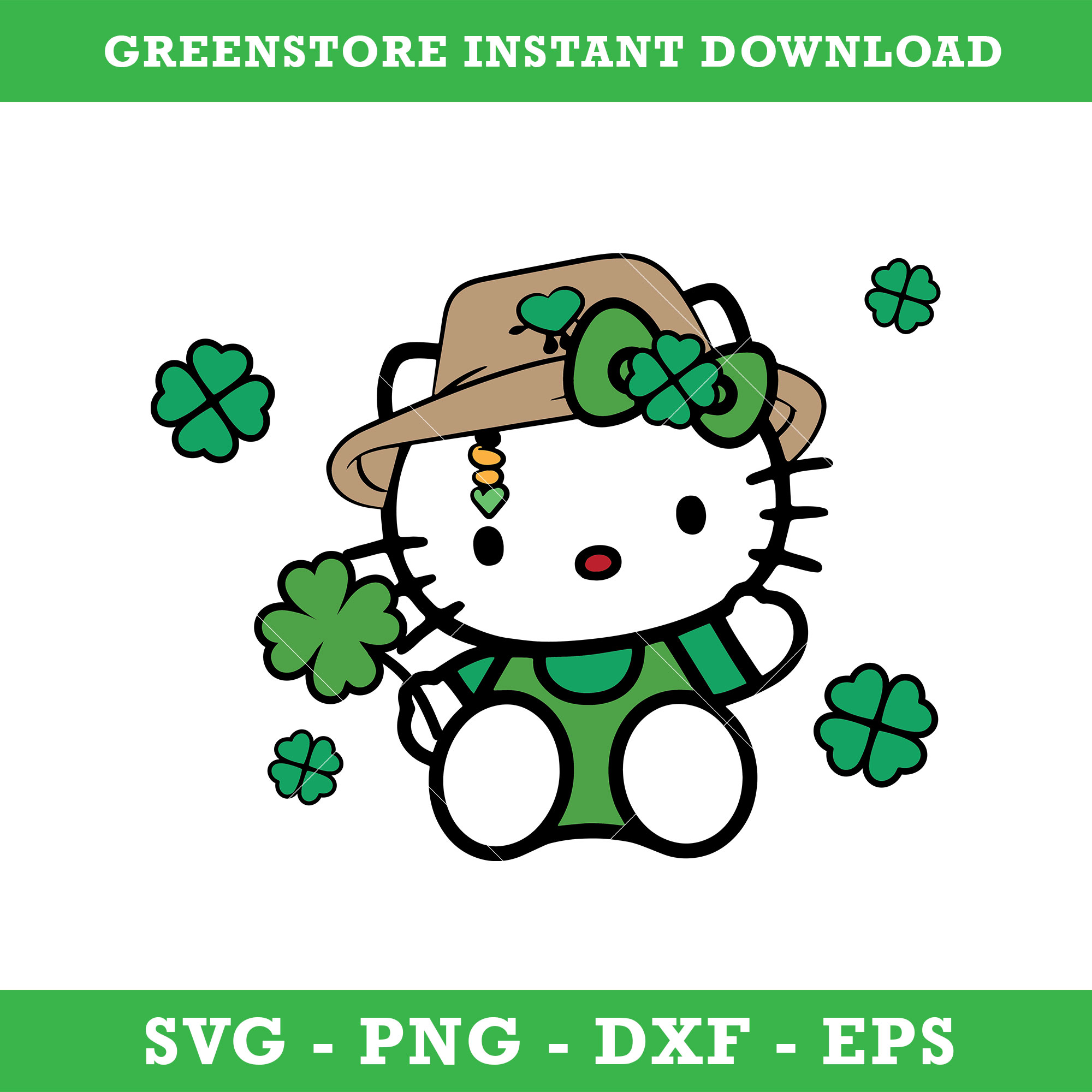 Hello Kitty Benito Lucky Svg, St. Patrick's Day Svg, Hello K | Inspire ...