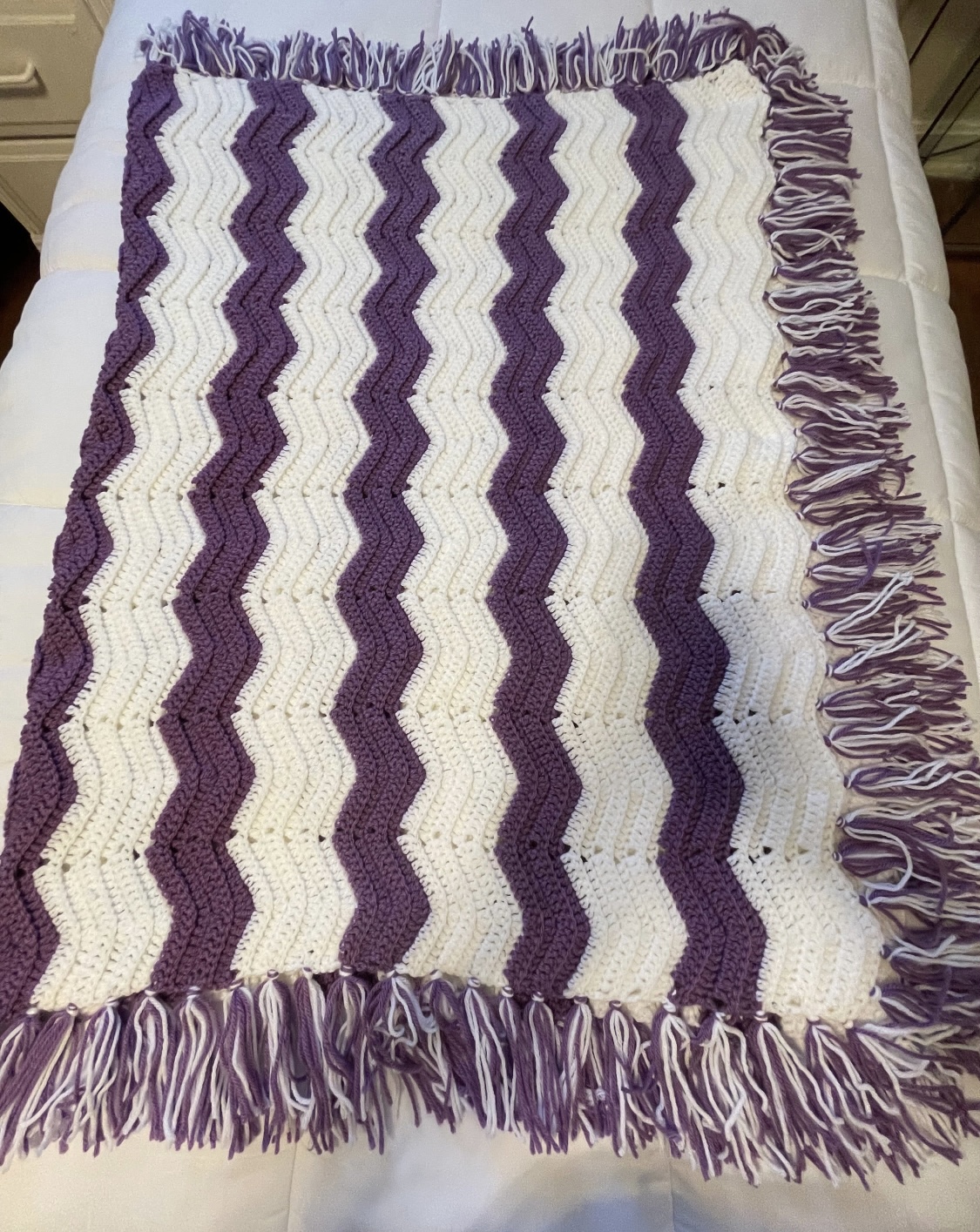Chevron Stitch Ripple Afghan Crochet Blanket, Crochet Ripple | Inspire ...