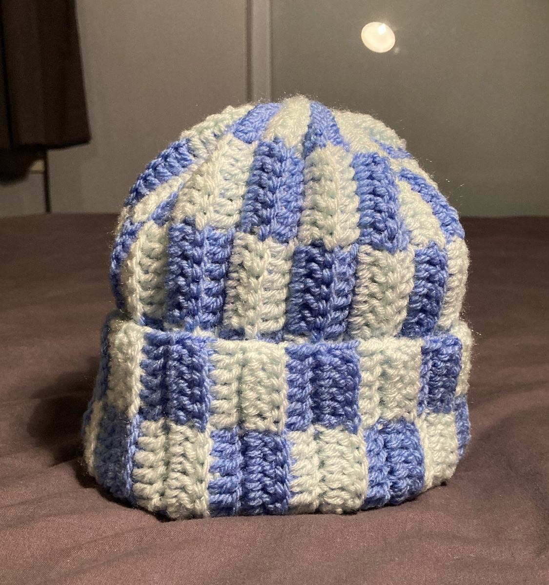 SHILO Checkered Crochet Hat In Red & Pink main image 1