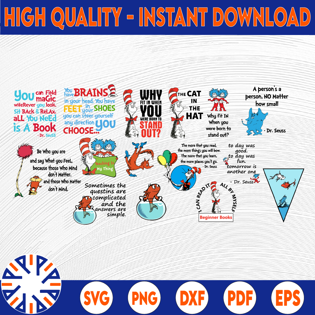 Dr.Seuss SVG BUNDLE, grinch svg, dr seuss svg, stranger thin | Inspire ...