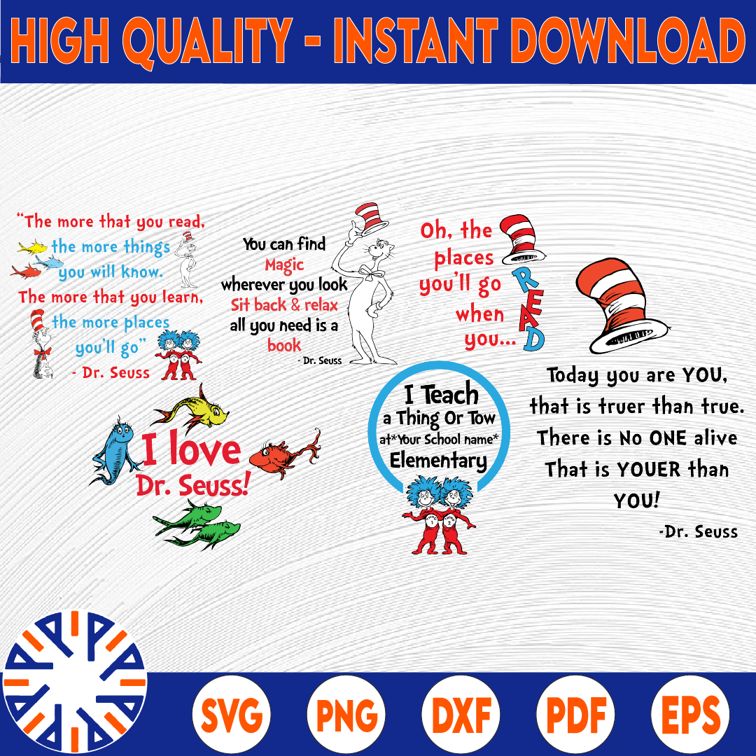 Dr.Seuss SVG BUNDLE, grinch svg, dr seuss svg, stranger thin | Inspire ...