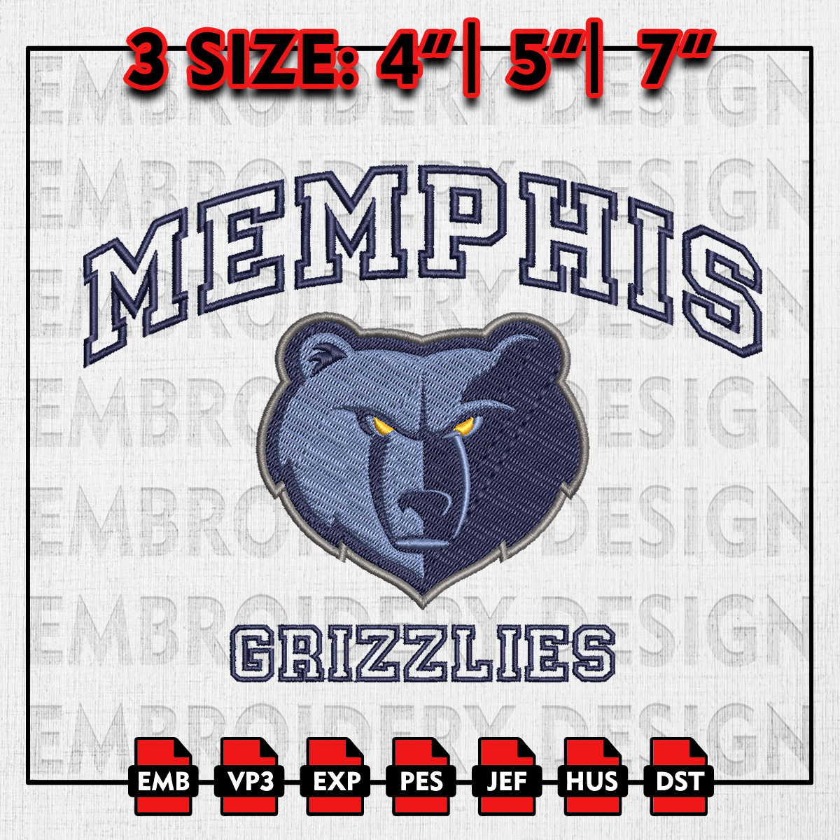 NBA Memphis Grizzlies Embroidery Files, NBA teams, NBA Grizz Inspire