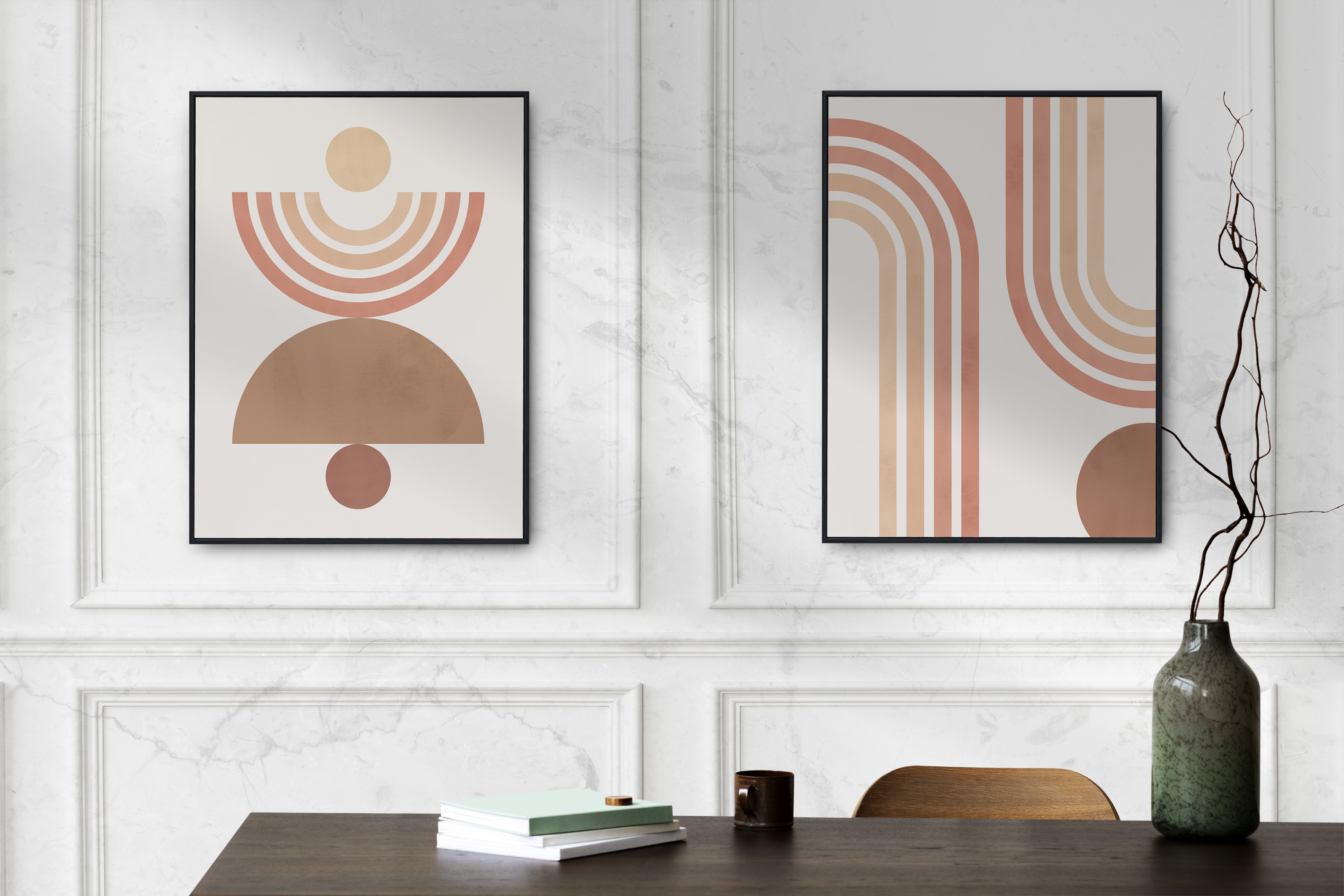 Minimalist shapes, geometric art, modern wall art, lines art Inspire