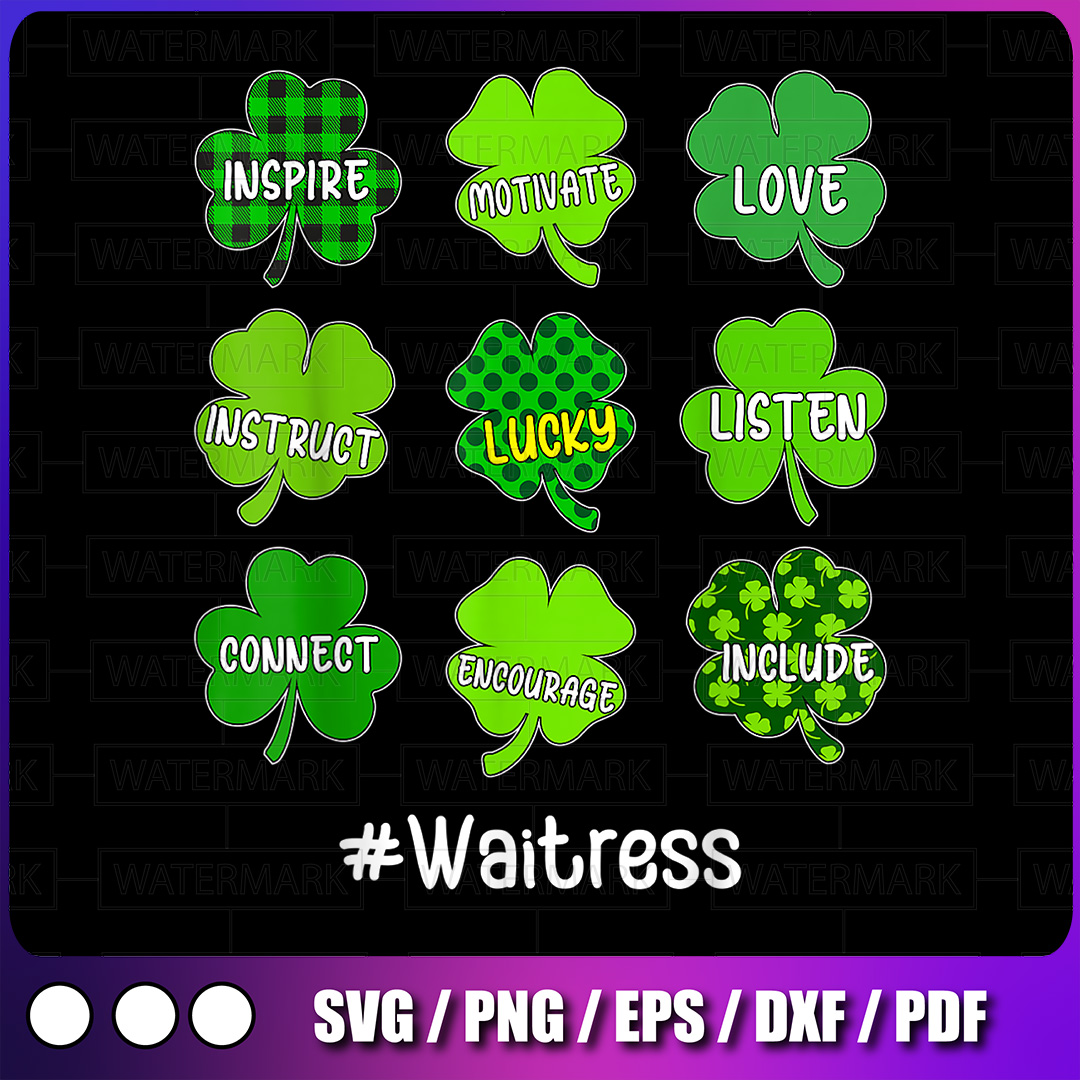 Irish Shamrock Inspire Love Lucky Waitress St Patricks Day P | Inspire ...