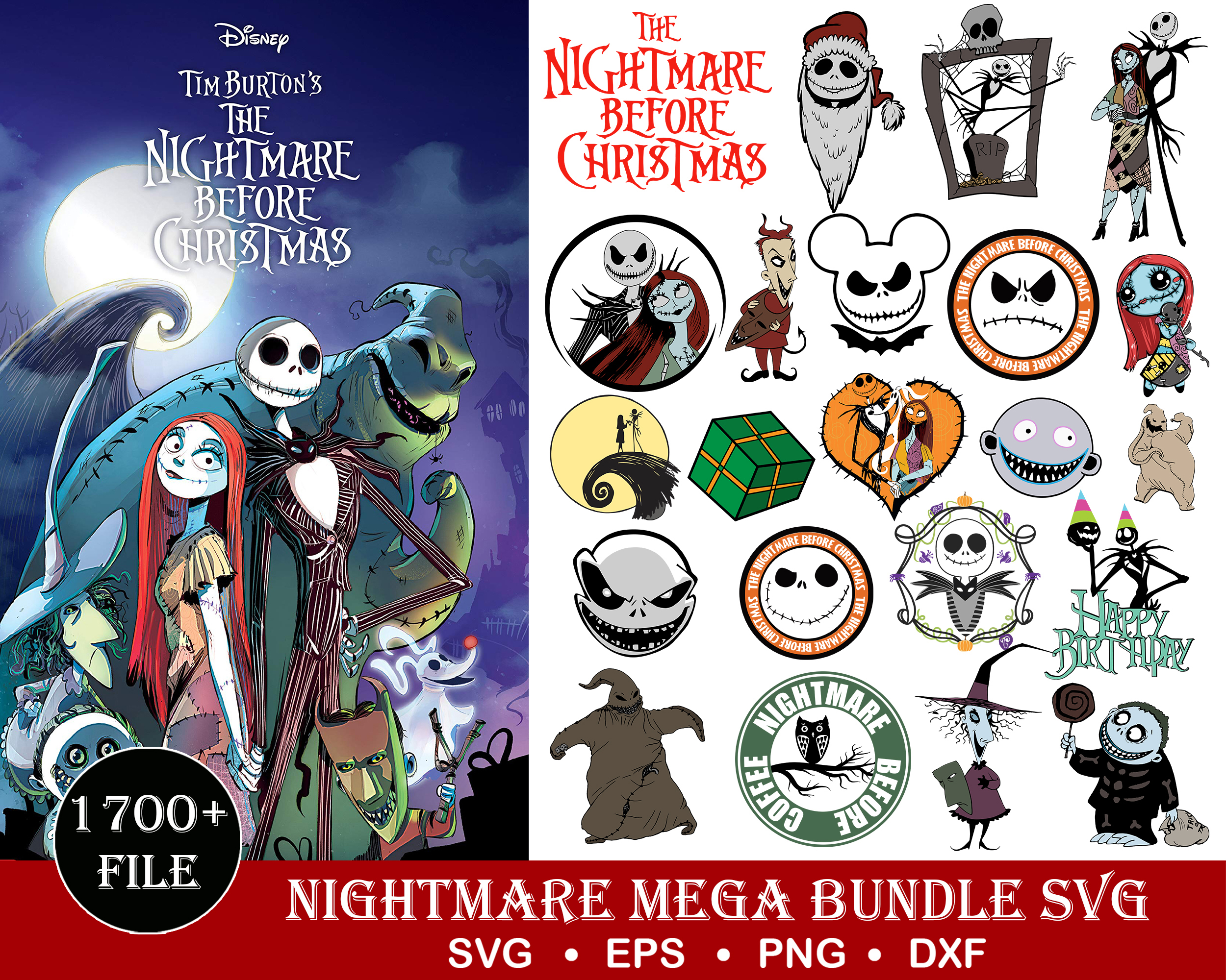 1700 Nightmare Before Christmas svg, Cartoon SVG, Nightmare | Inspire ...
