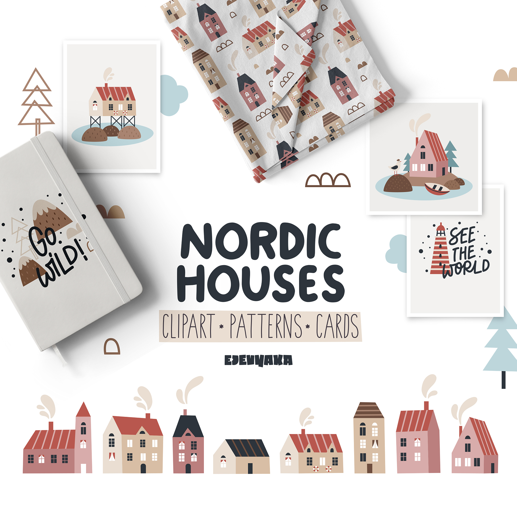 Nordic Houses Collection, House Clipart, House png, Houses D Inspire