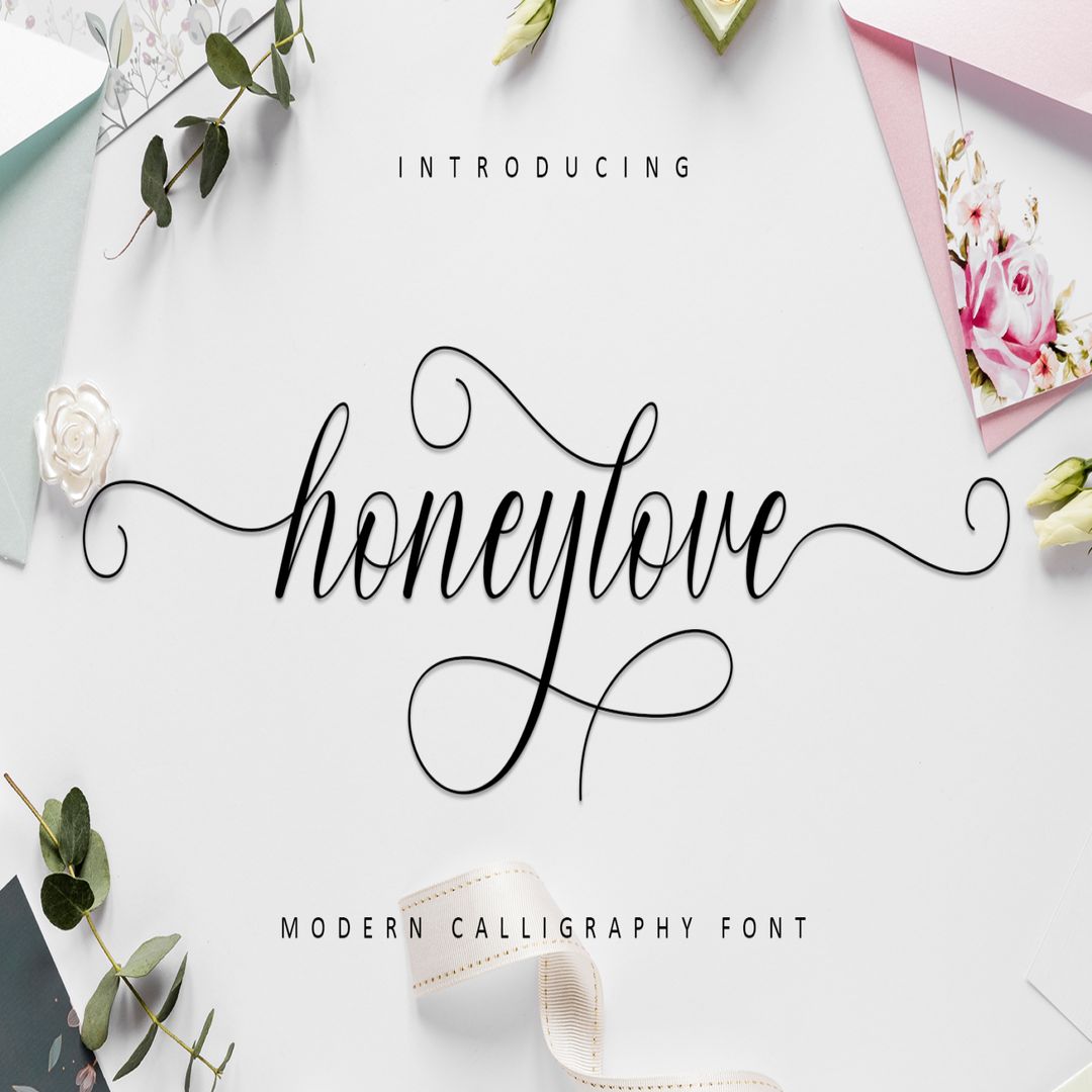 Honeylove Modern Calligraphy Trending Fonts Digital Font Inspire Uplift