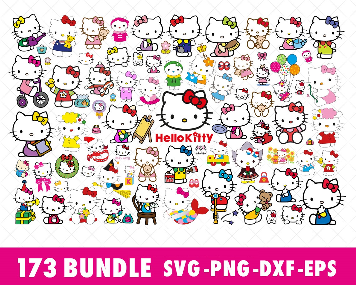 Hello Kitty SVG Bundle Files for Cricut, Silhouette, Hello K | Inspire