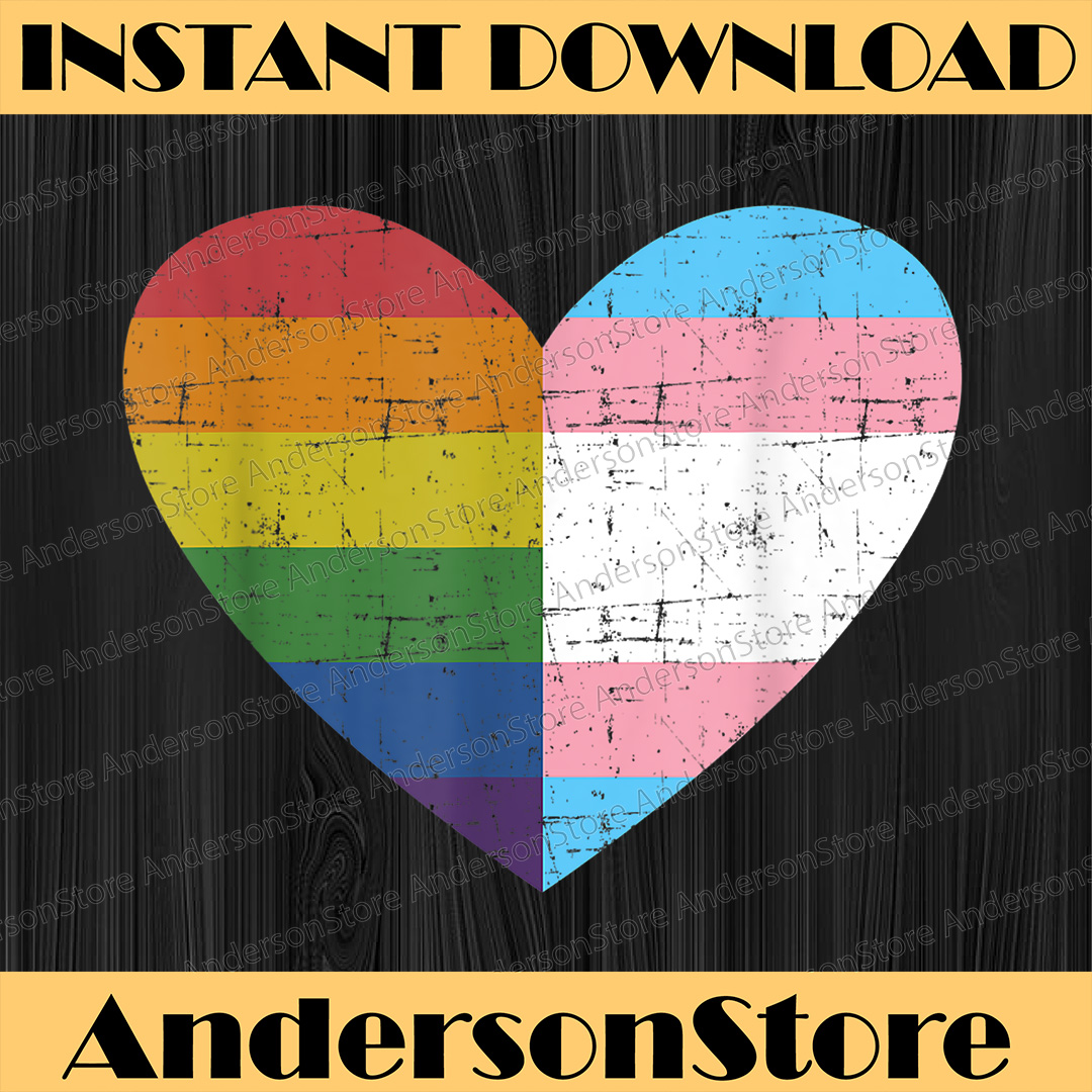 Heart With Rainbow And Transgender Flag For Pride Month LGBT | Inspire ...