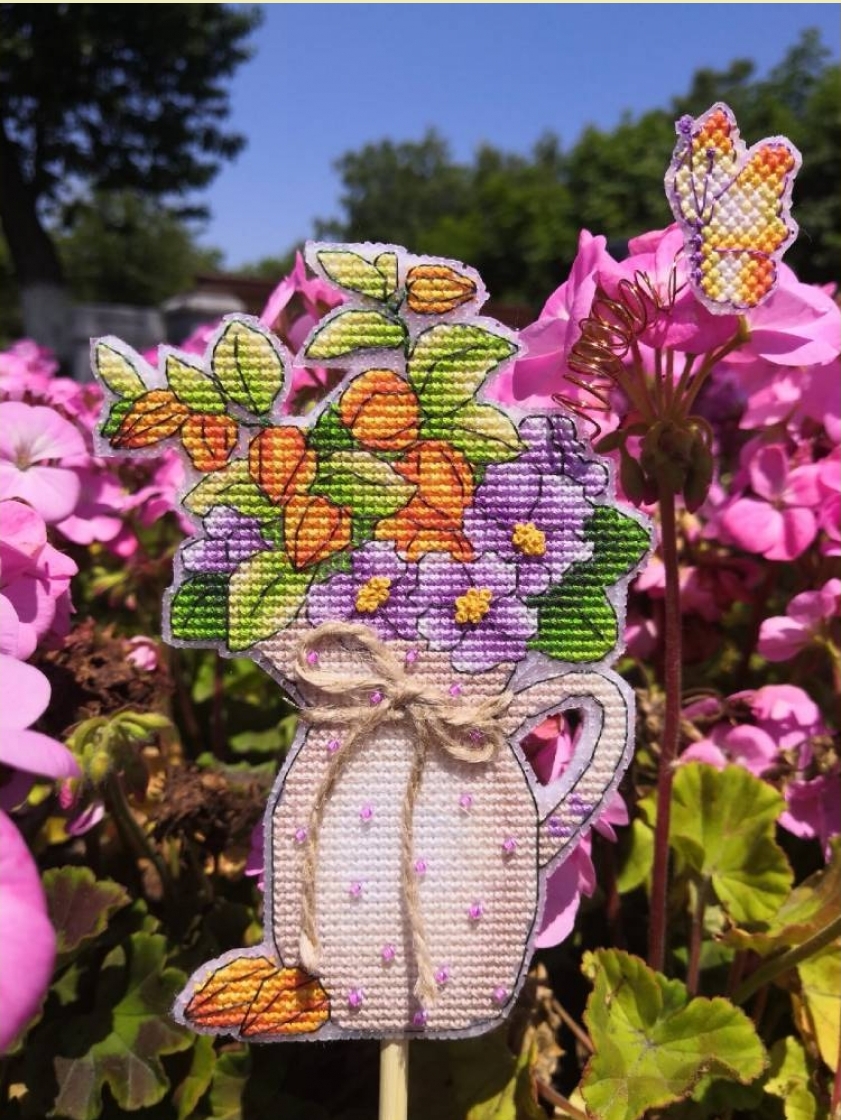Flowers Cross Stitch Pattern Jug Cross Stitch Pattern Inspire Uplift