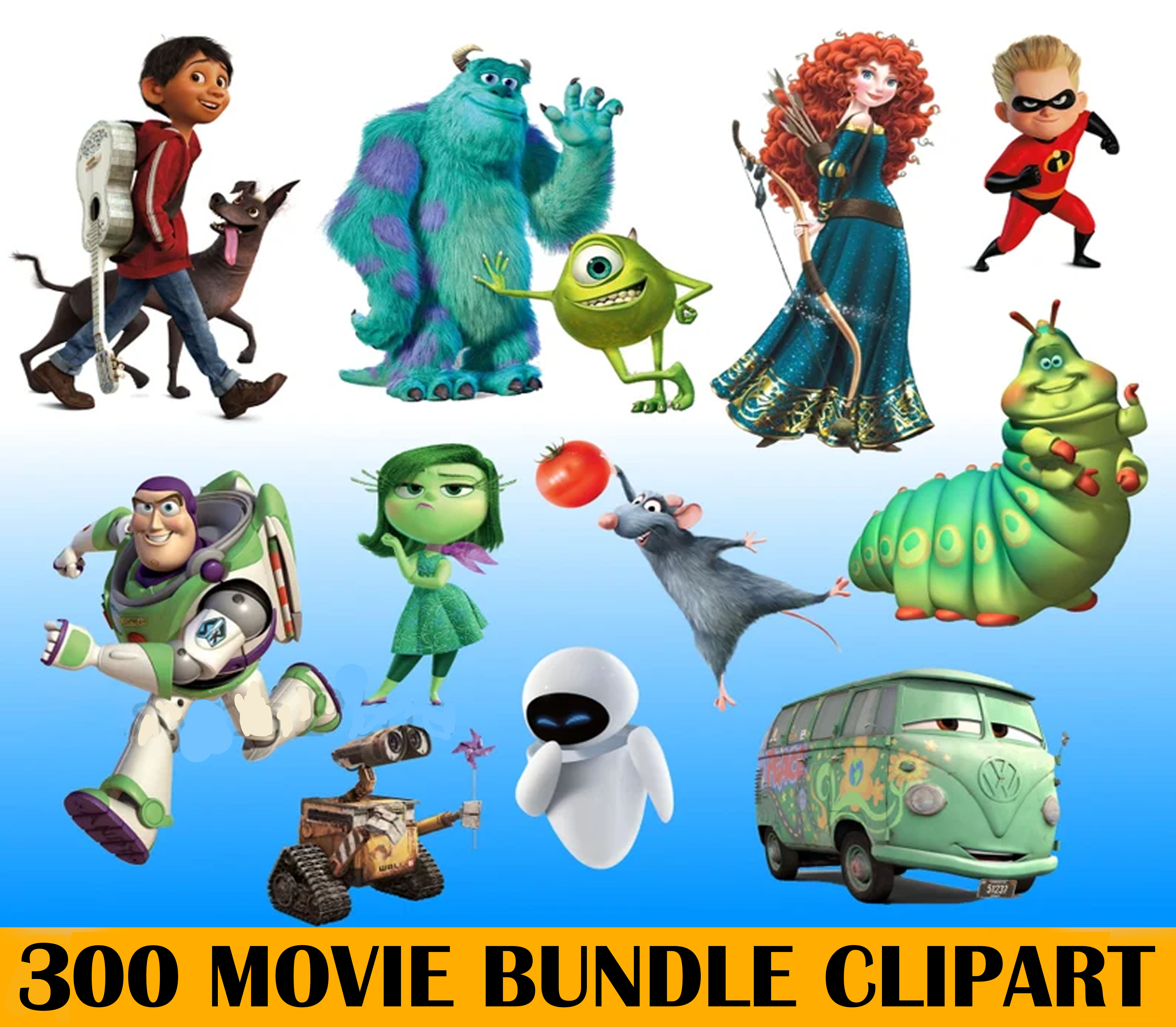 200 Movie Bundle Clipart, Up PNG, Toy Story Png, Coco png, C