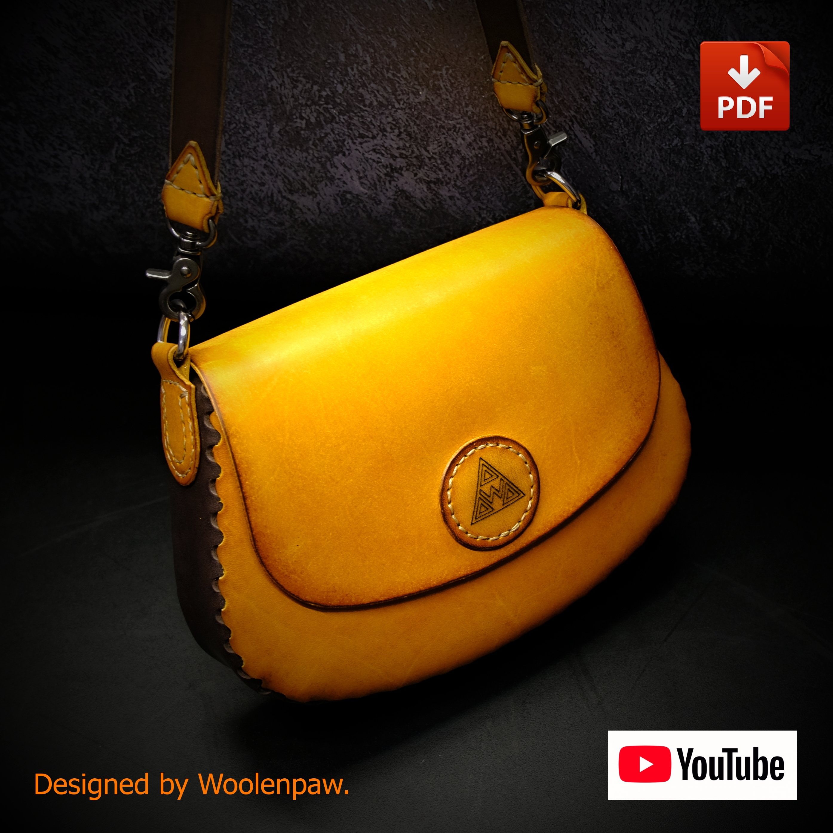 Lady's bag - NS5 Half-stitchless leather pattern by Woolen | Inspire Uplift