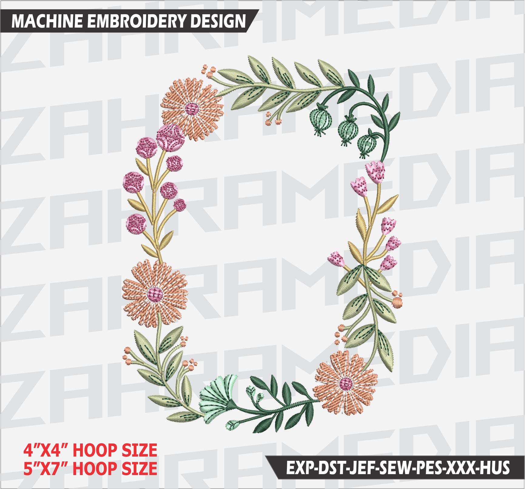 Flower , Machine Embroidery Design, Files, INSTANT DOWNLOAD | Inspire ...