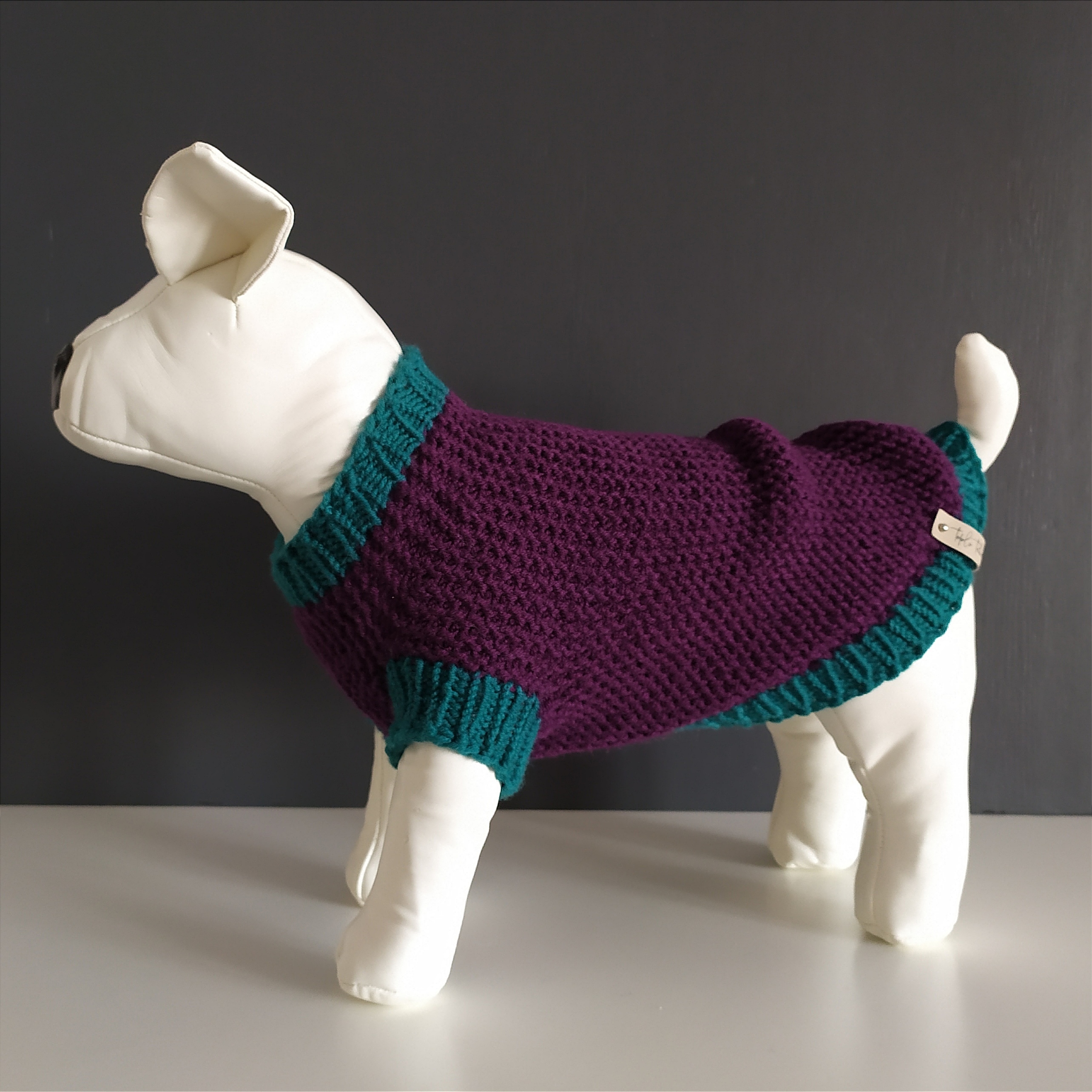 Warm bright handmade dog sweater Inspire Uplift