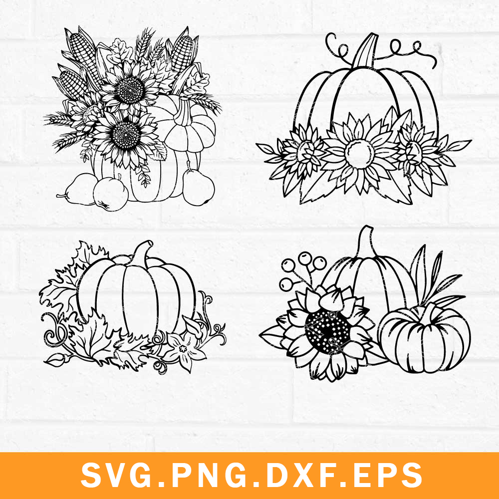 Pumpkin Sunflower Svg, Fall Pumpkin Svg, Pumpkin Svg, Png Dx - Inspire ...