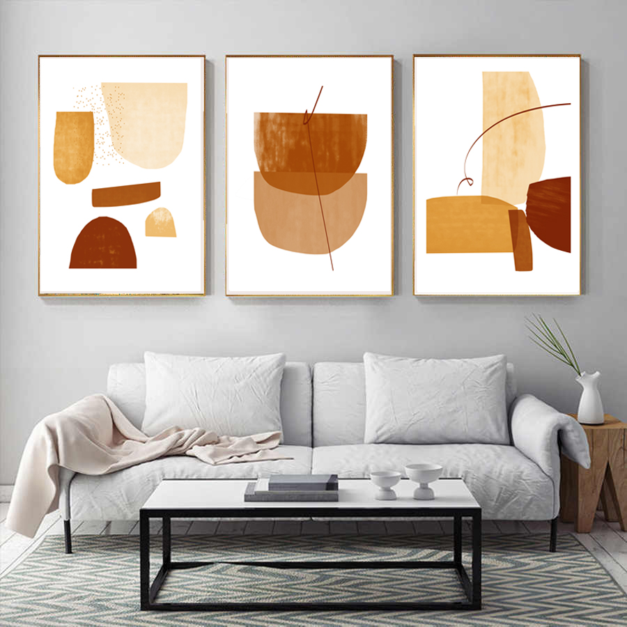 Photo inspiration: Visual Reference: Geometric Prints Abstract Large Art Living Room Wall Art Set