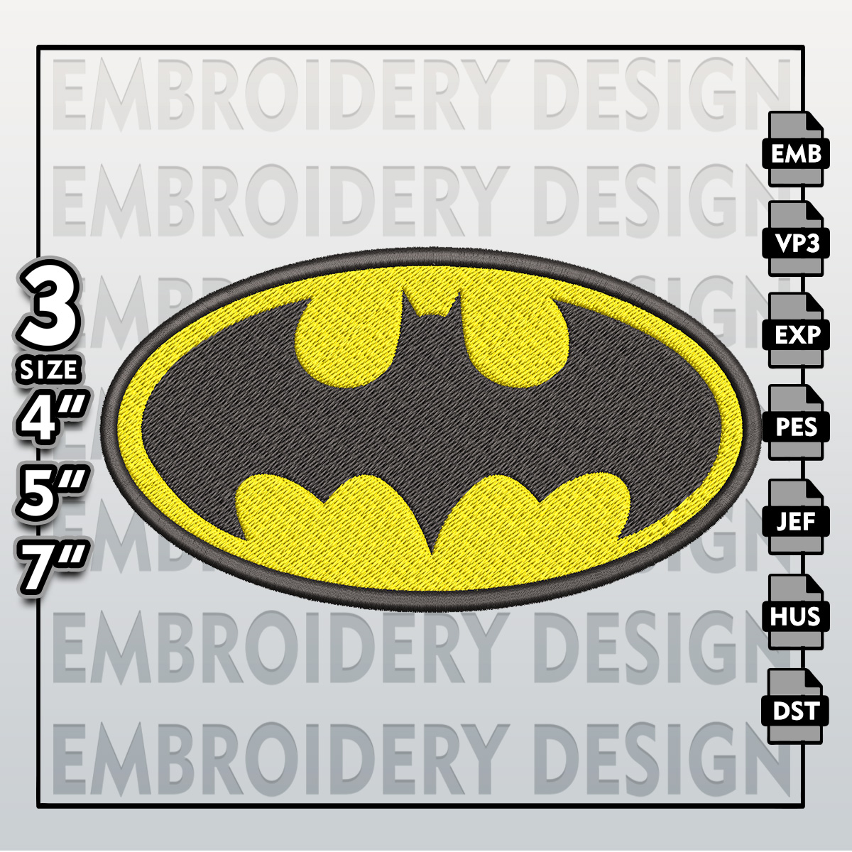 Batman Movie Embroidery Designs, DC Comic Batman Embroidery Inspire Uplift
