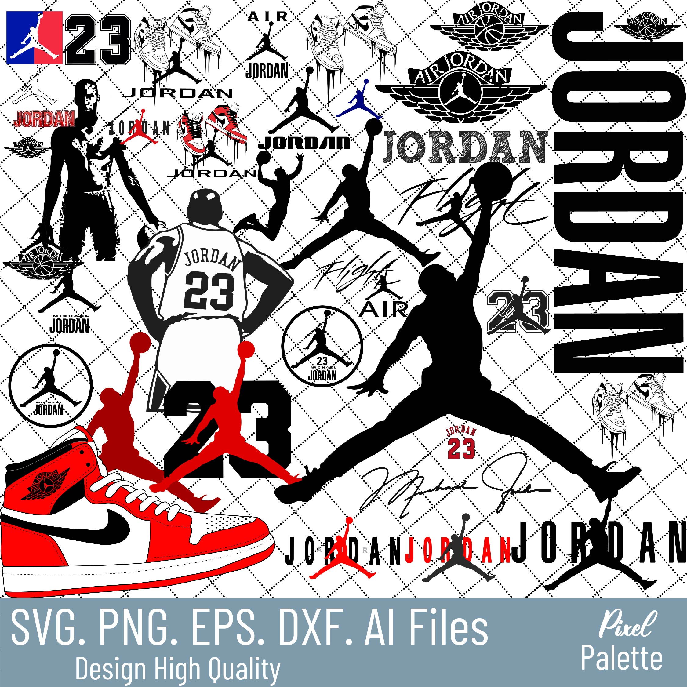 Sneaker svg, Jordan Svg, Jump man Svg, Air Jordan Svg, Micha