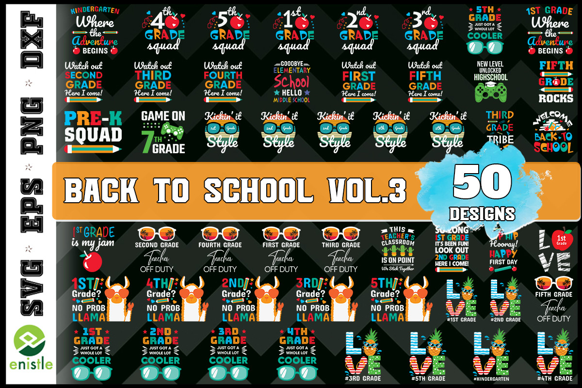 Back to School Bundle Vol 3 - SVG, PNG, DXF, EPS, PDF Files | Inspire ...