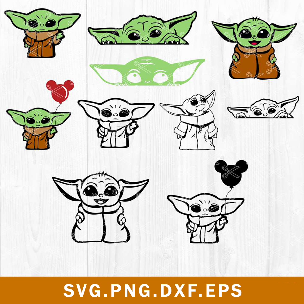 Baby Yoda Bundle Svg, Baby Yoda Svg, Baby Yoda Huge Svg, Png Inspire