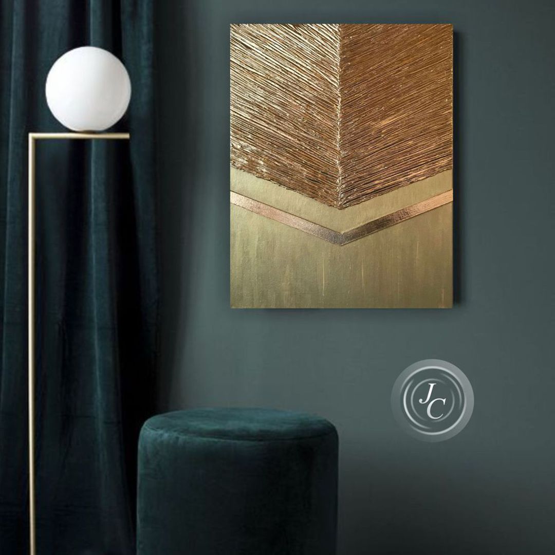 Gold Abstract Wall Art Golden Wall Decor Textured Painting O Inspire