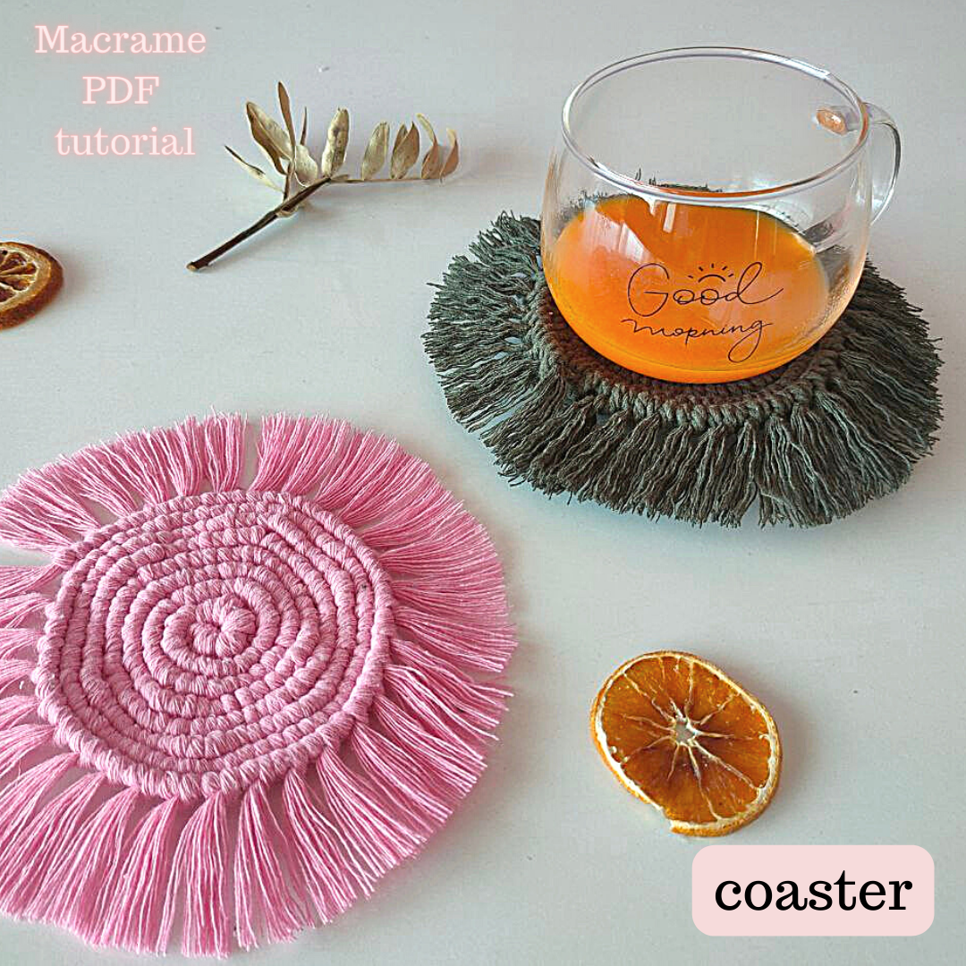 Macrame Coaster PDF Pattern / Macrame Coaster Instructions / Inspire