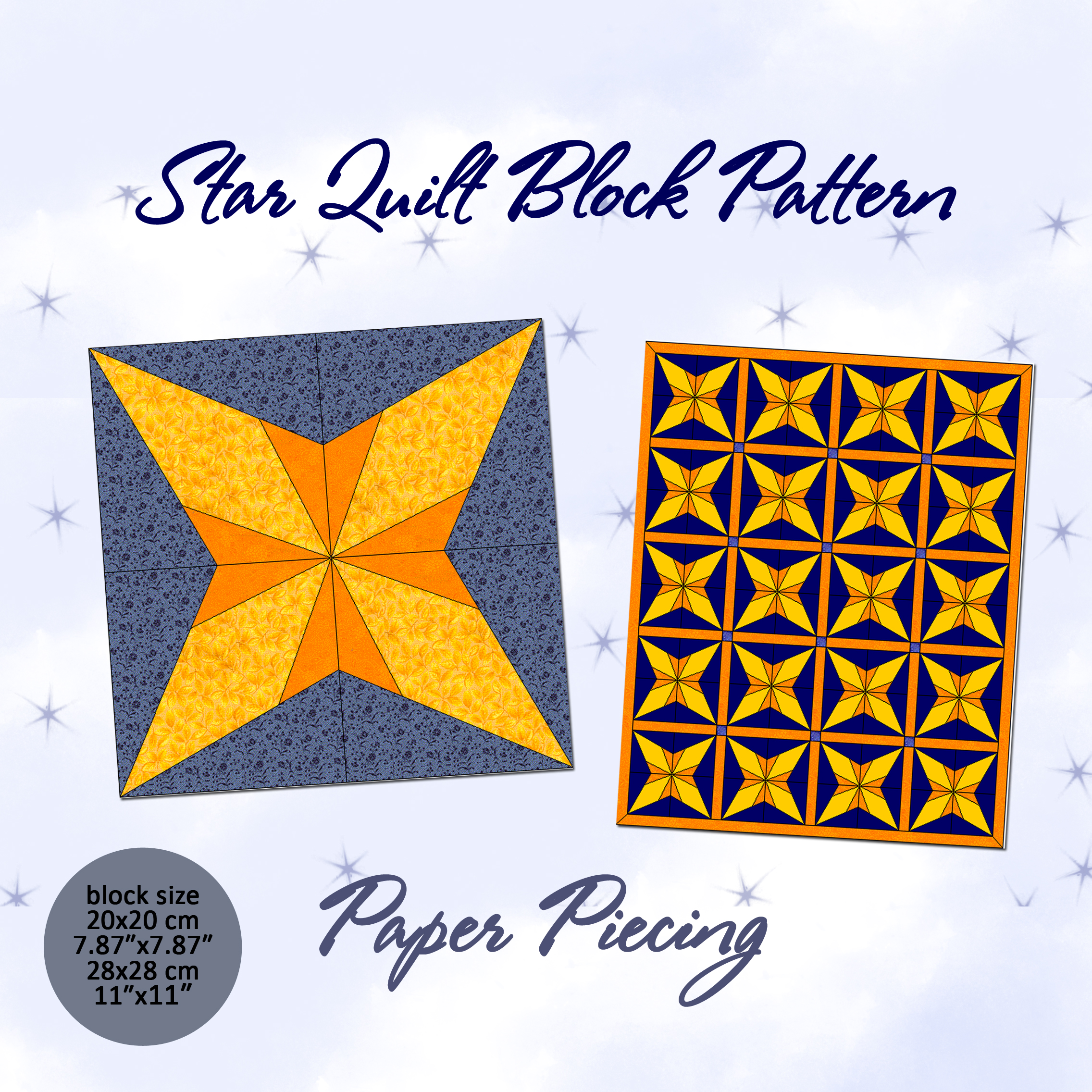 Pattern Block Star Worksheet.pdf Star Quilt Block Pattern, Paper Piecing Block PDF | Inspire Uplift