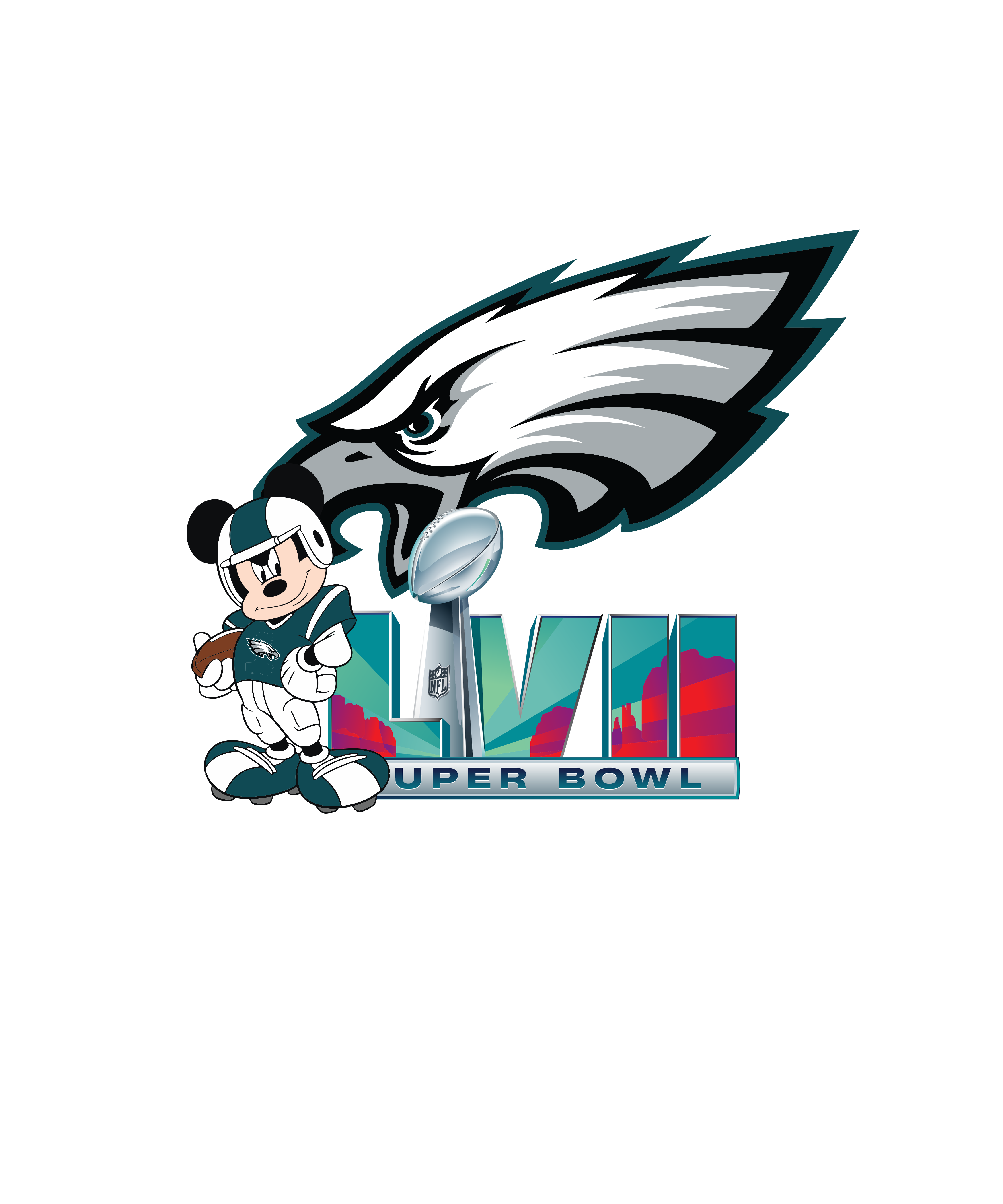 Mickey Philadelphia Eagles Super Bowl LVII champions Png | Inspire Uplift