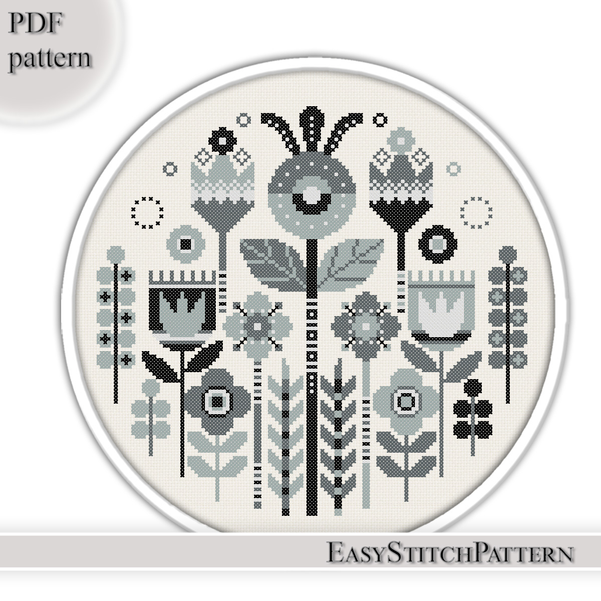 Nordic cross stitch pattern Scandi cross stitch pattern Inspire Uplift