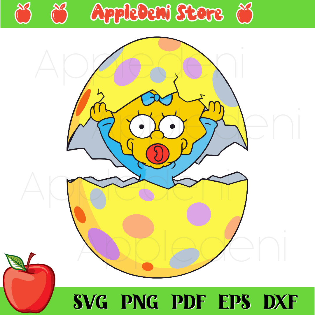 The Simpsons Maggie Easter Egg Svg, Easter Svg, Bunny Svg, C Inspire