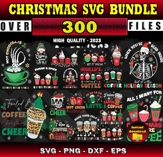 300 CHRISTMAS SVG BUNDLE - SVG, PNG, DXF, EPS Files For Prin - Inspire ...