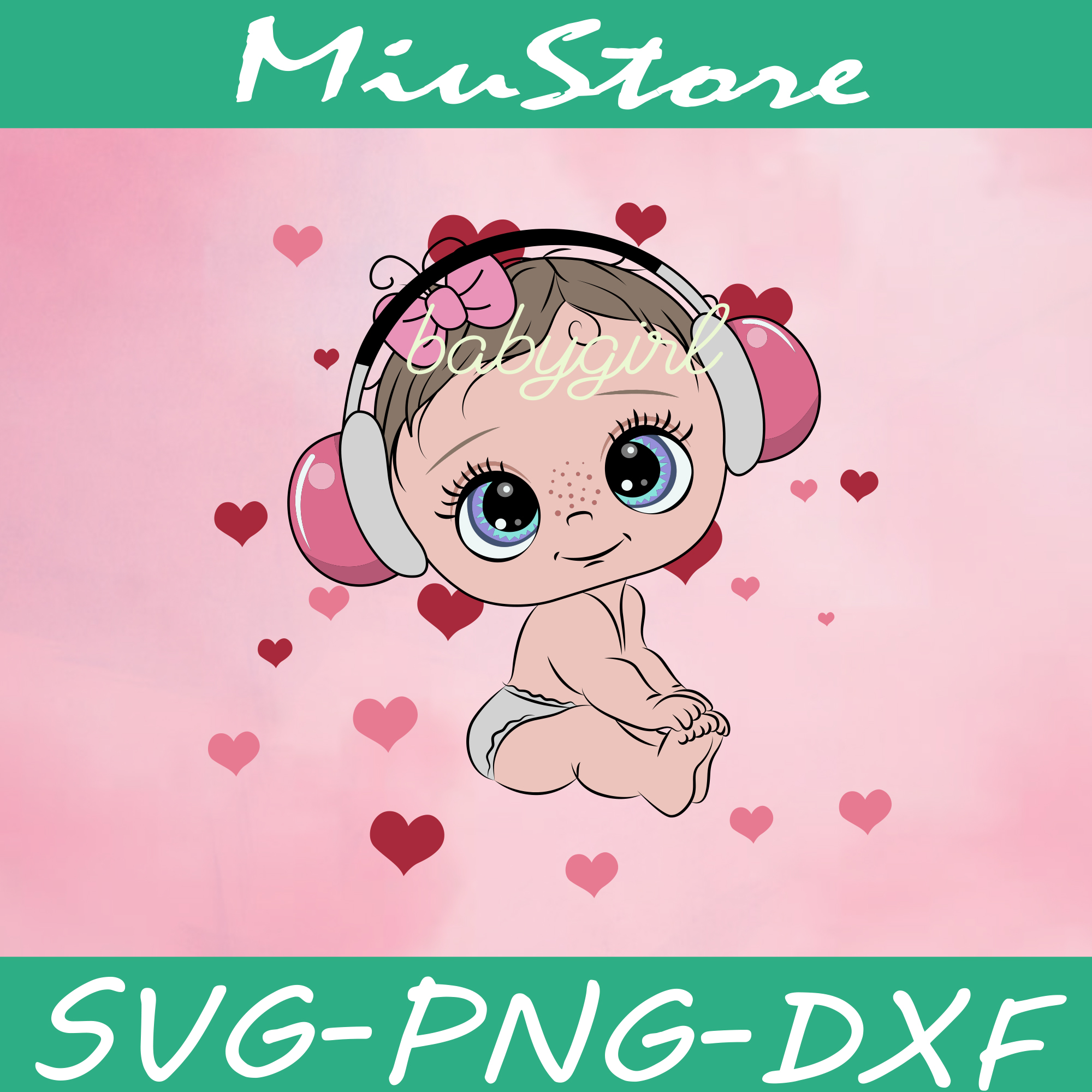Cute Baby Girl Svg,png,dxf,cricut Inspire Uplift