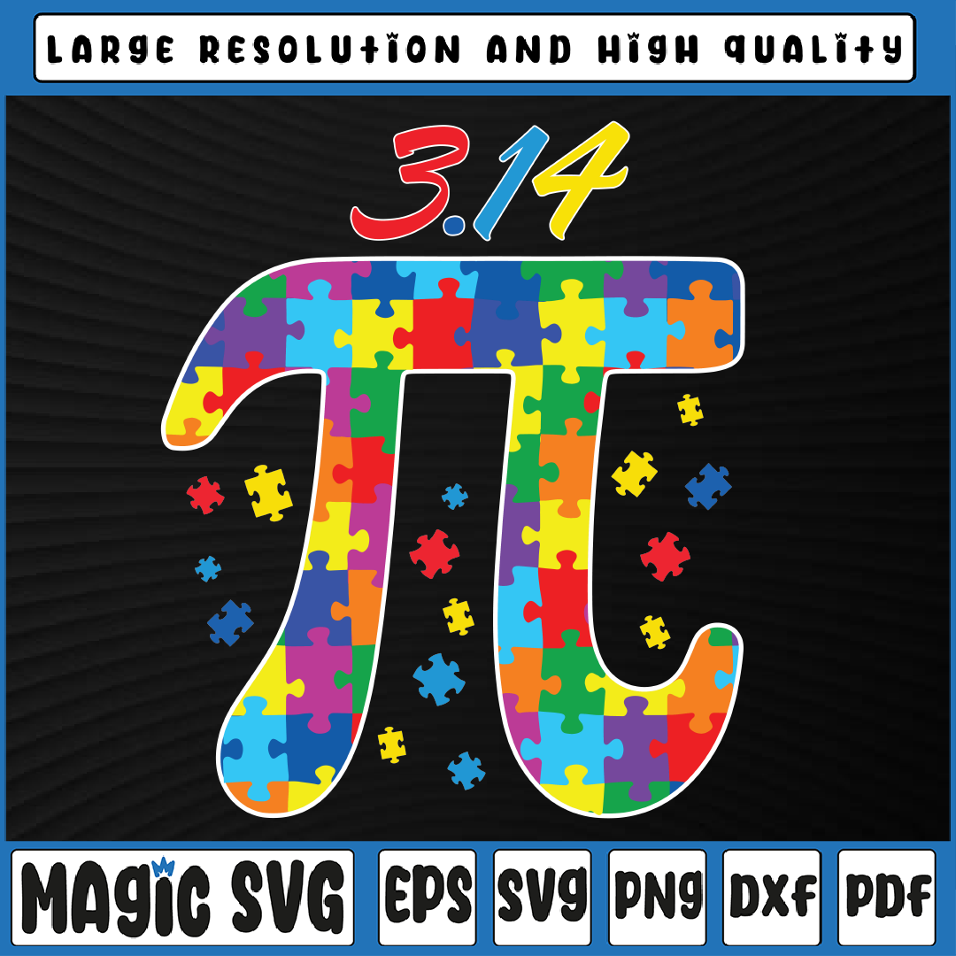 Pi Day Autism Puzzle Svg, Mathematic Lover Svg, Funny Pi Day | Inspire ...