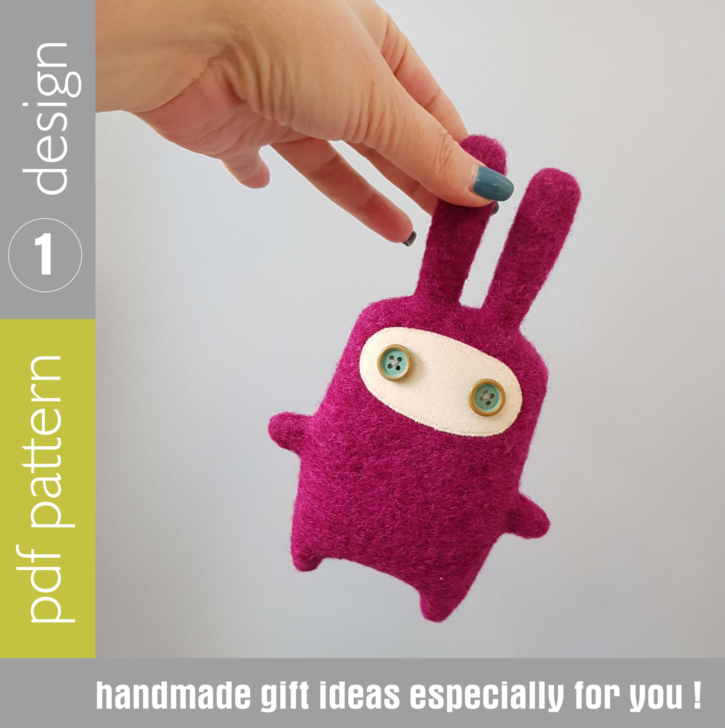 Little pink Rabbit sewing pattern PDF tutorial in English Inspire Uplift