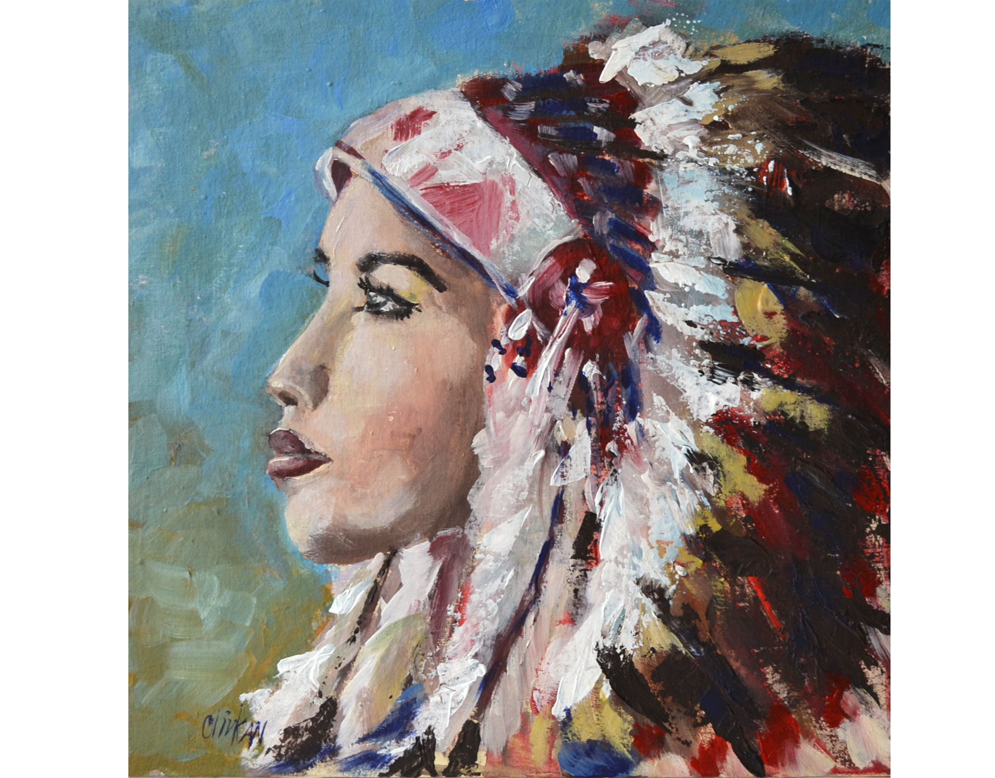 Native American Painting Original Art American Indian Woman | Inspire ...