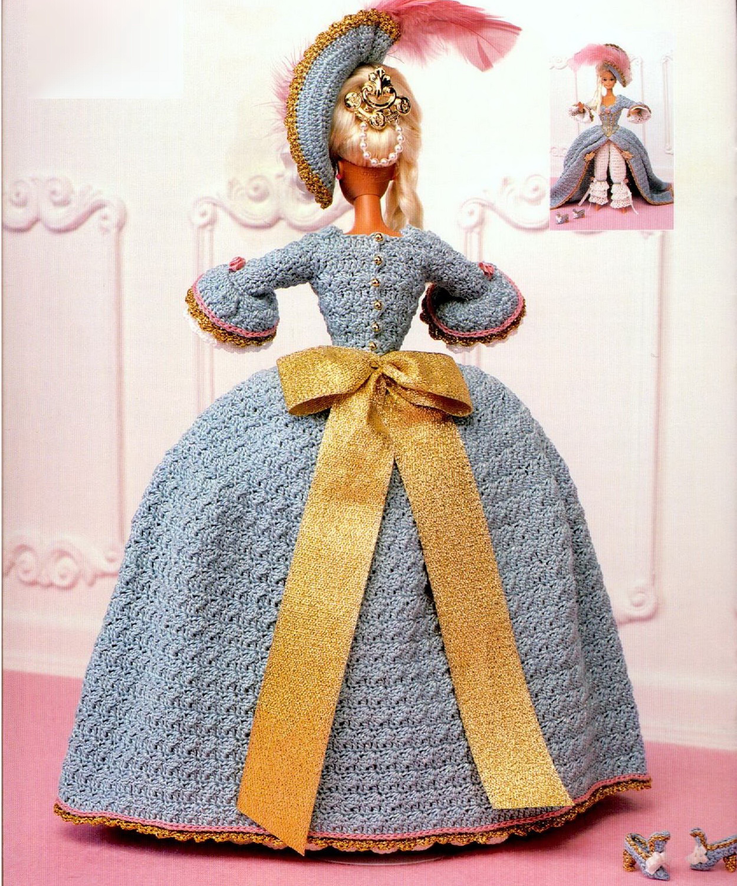 white christmas dresses Doll's Crochet Wedding Dress Pattern main image 0