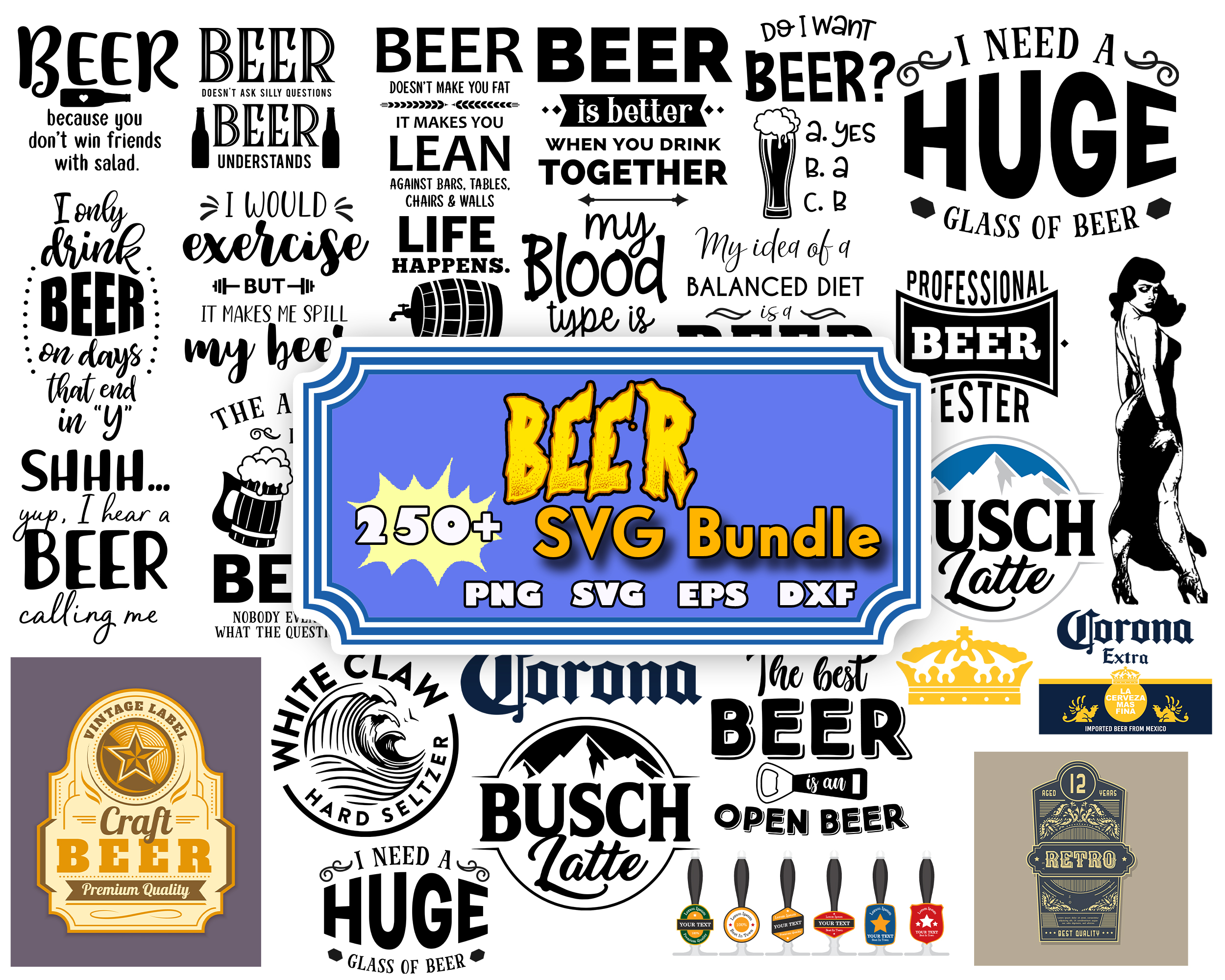 250 BEER LOGO SVG BUNDLE, Beer Clipart Bundle, Beer Svg for - Inspire ...
